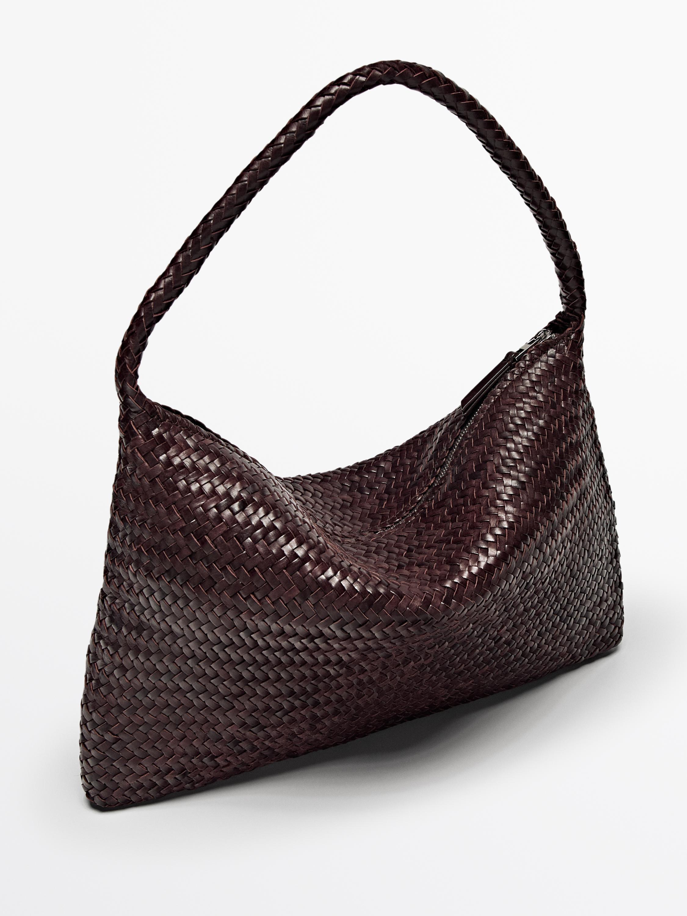 Braided nappa leather bag