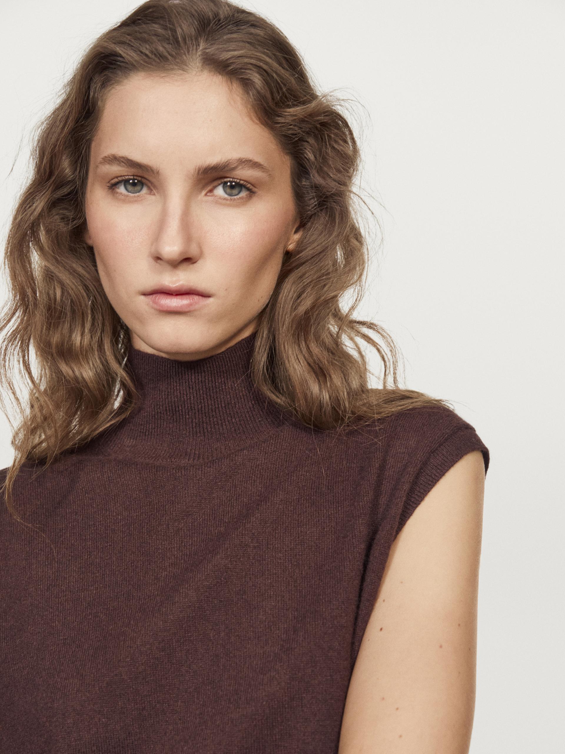 Gilet In Maglia 100% Cashmere - Granata - L - Massimo Dutti - Femminile