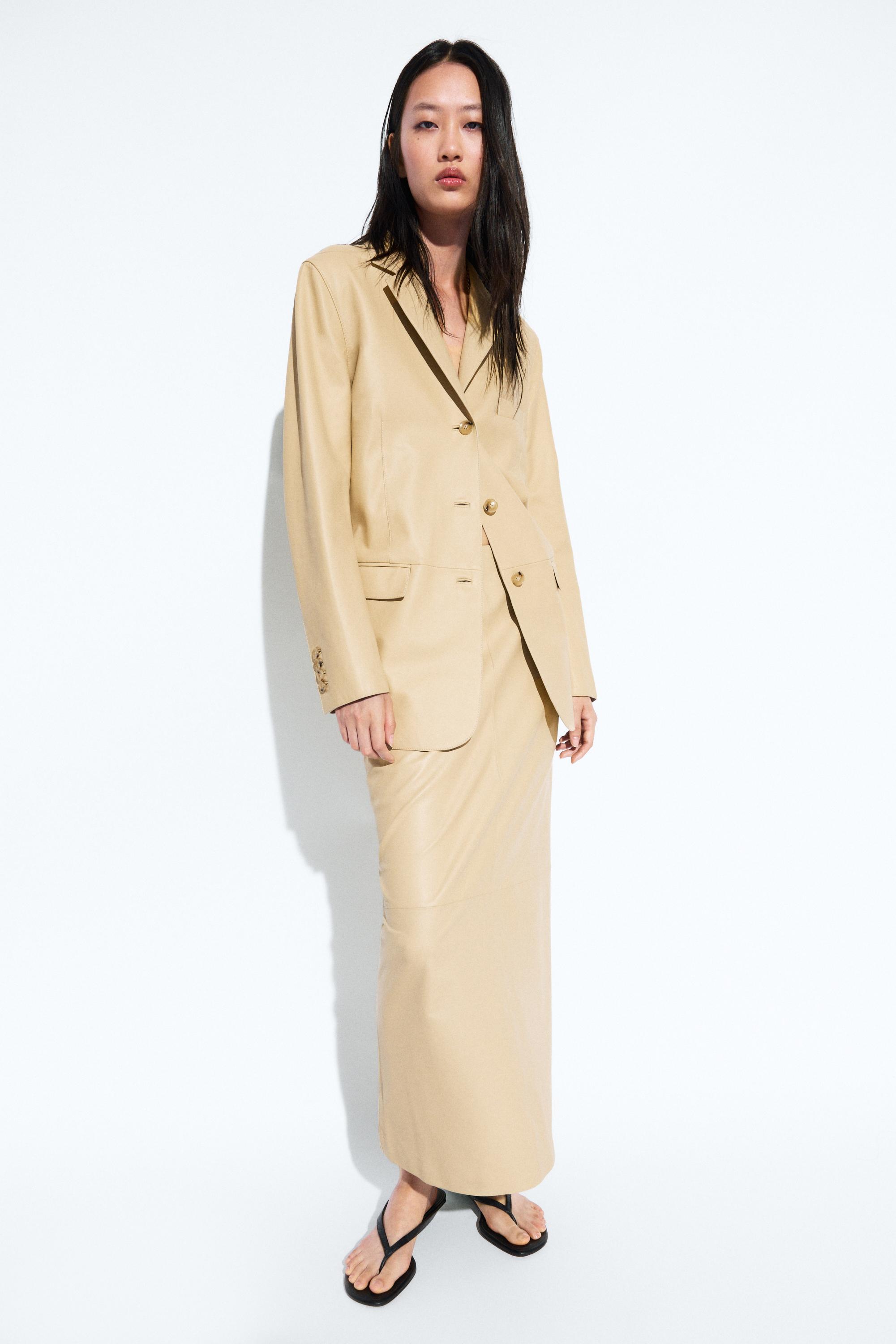 Nappa leather blazer — Vanilla