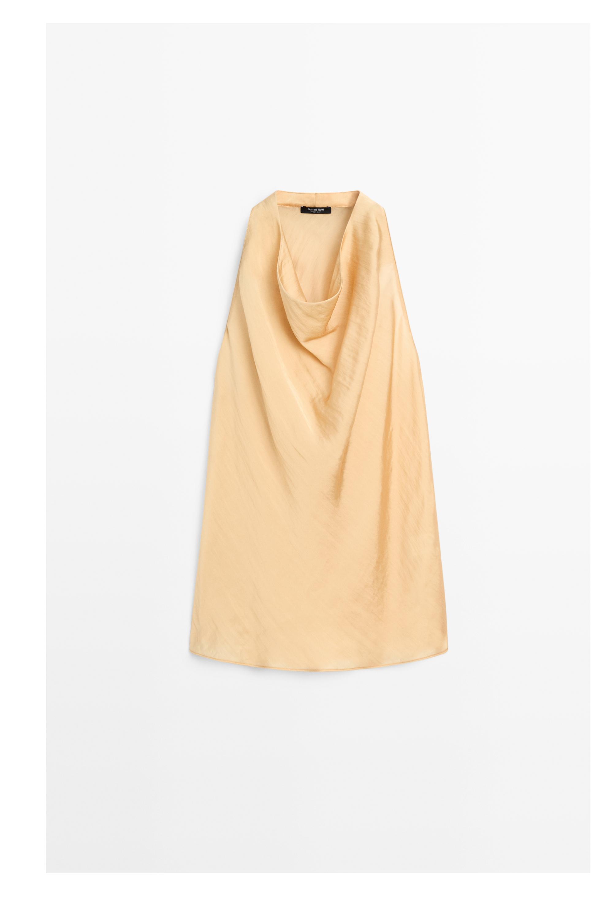 Flowing top with cowl neckline — Vanilla