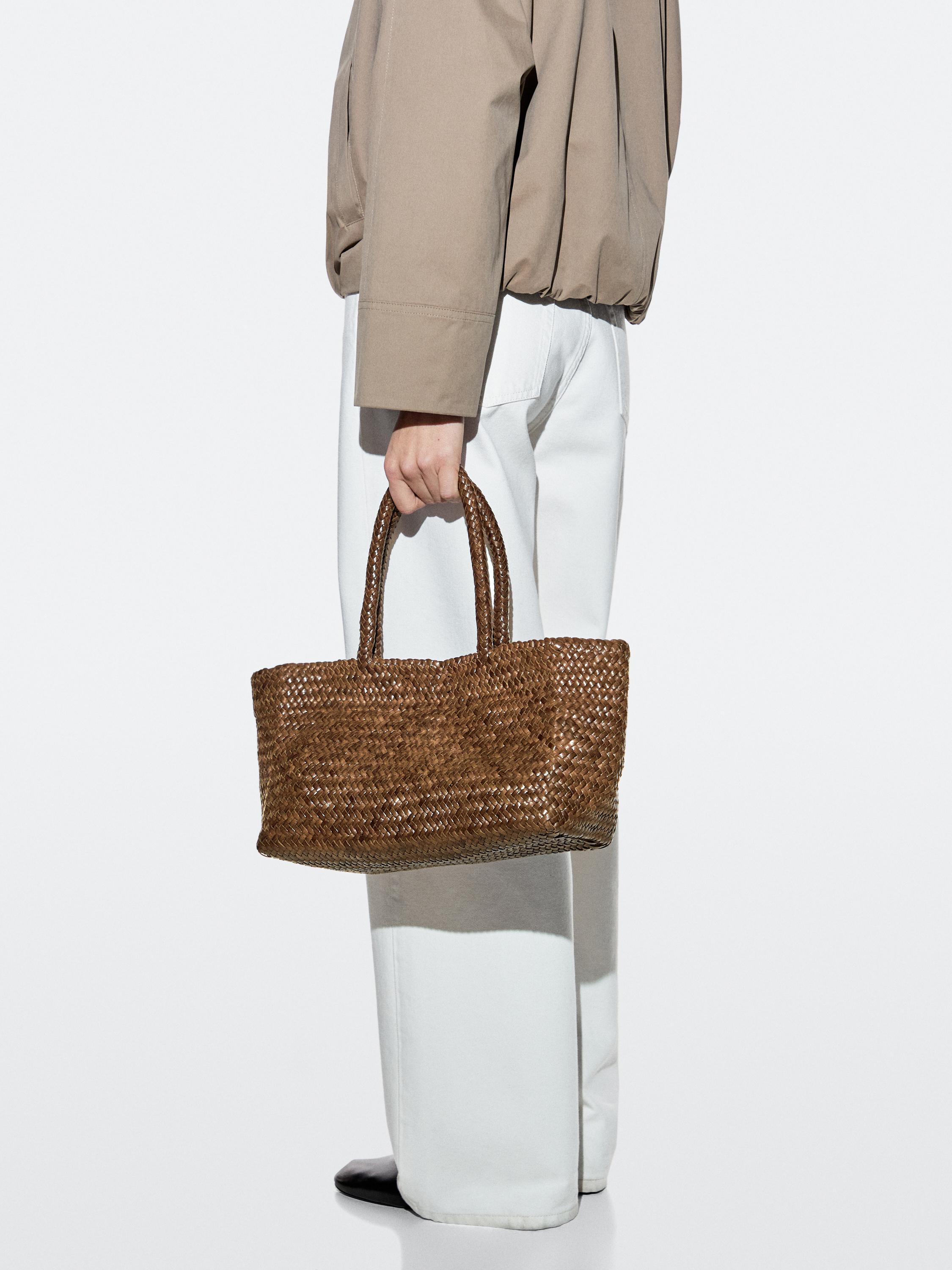 Medium braided nappa leather tote bag — LEATHER