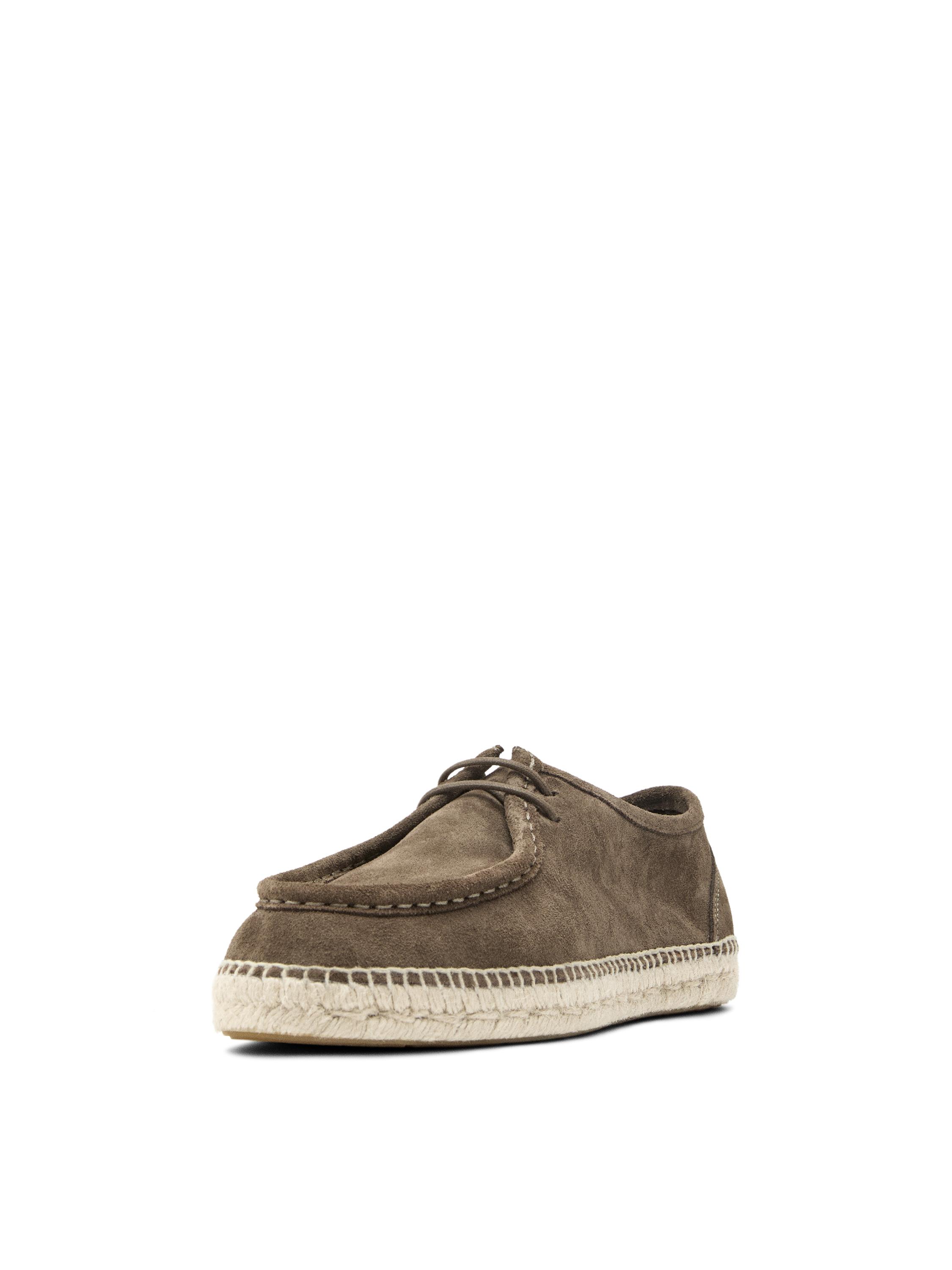 Split leather shoes with moc toe and jute sole — GREY (alternate view)