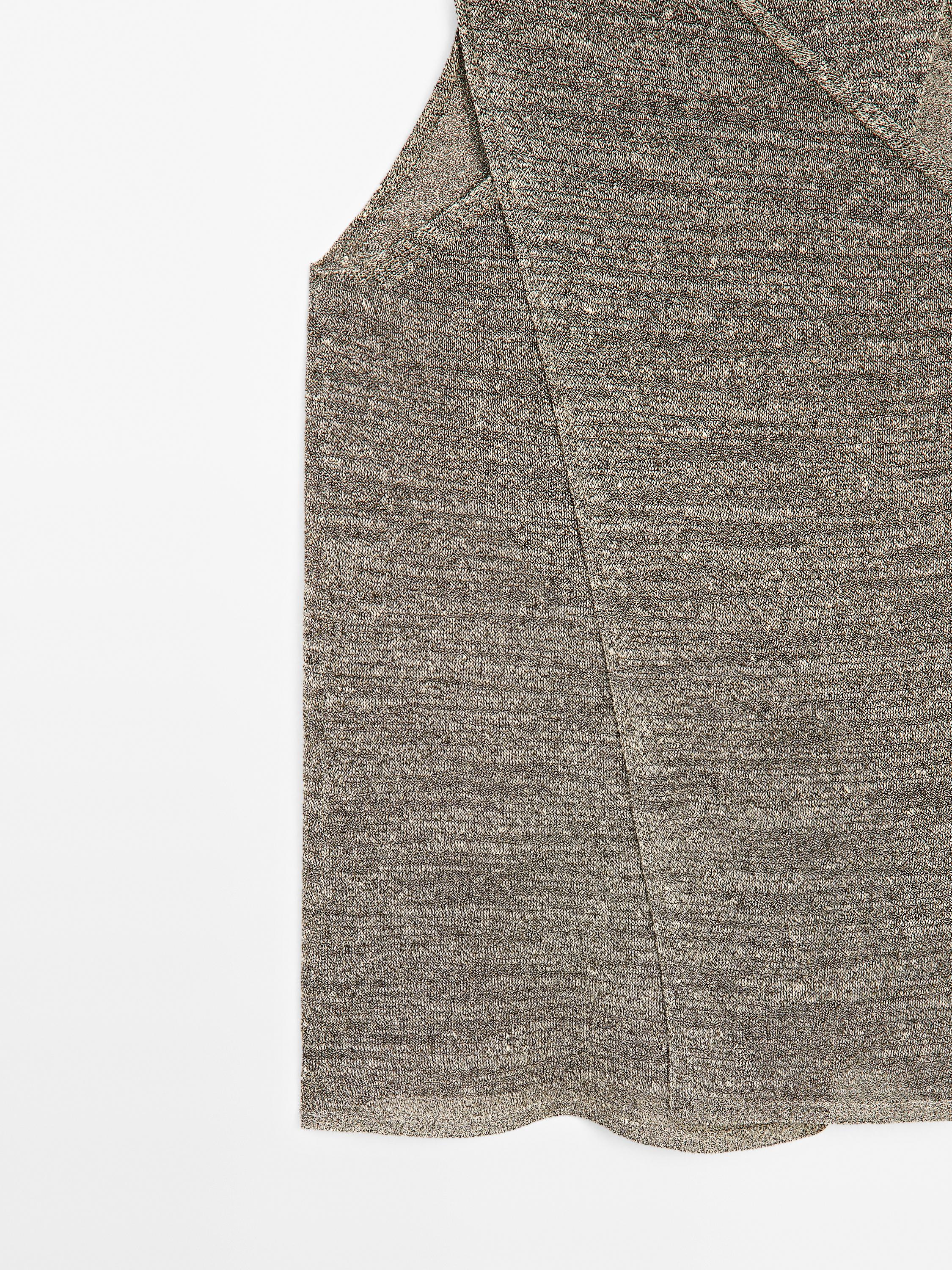 Linen blend crossover halter top