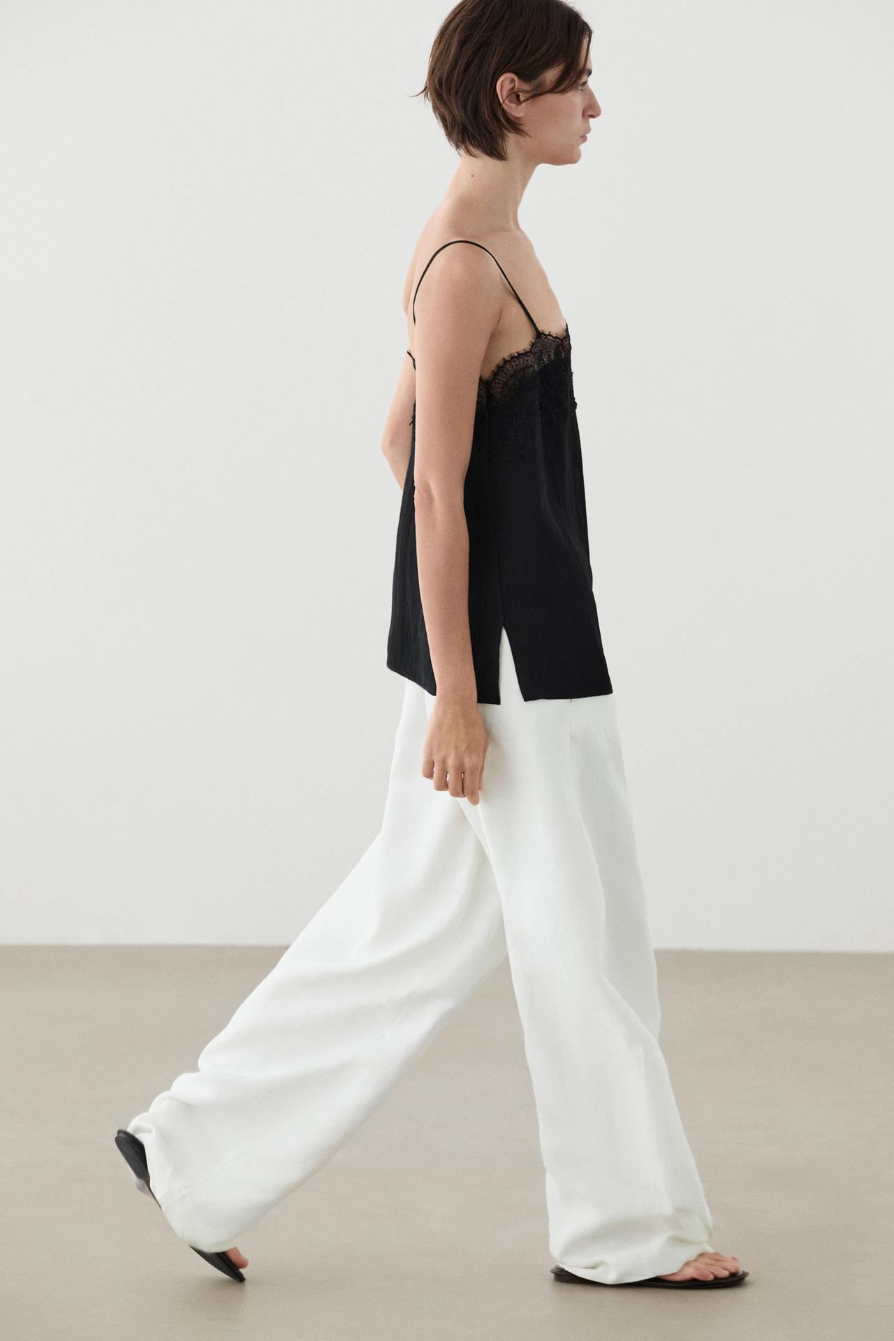 Lace camisole top — BLACK