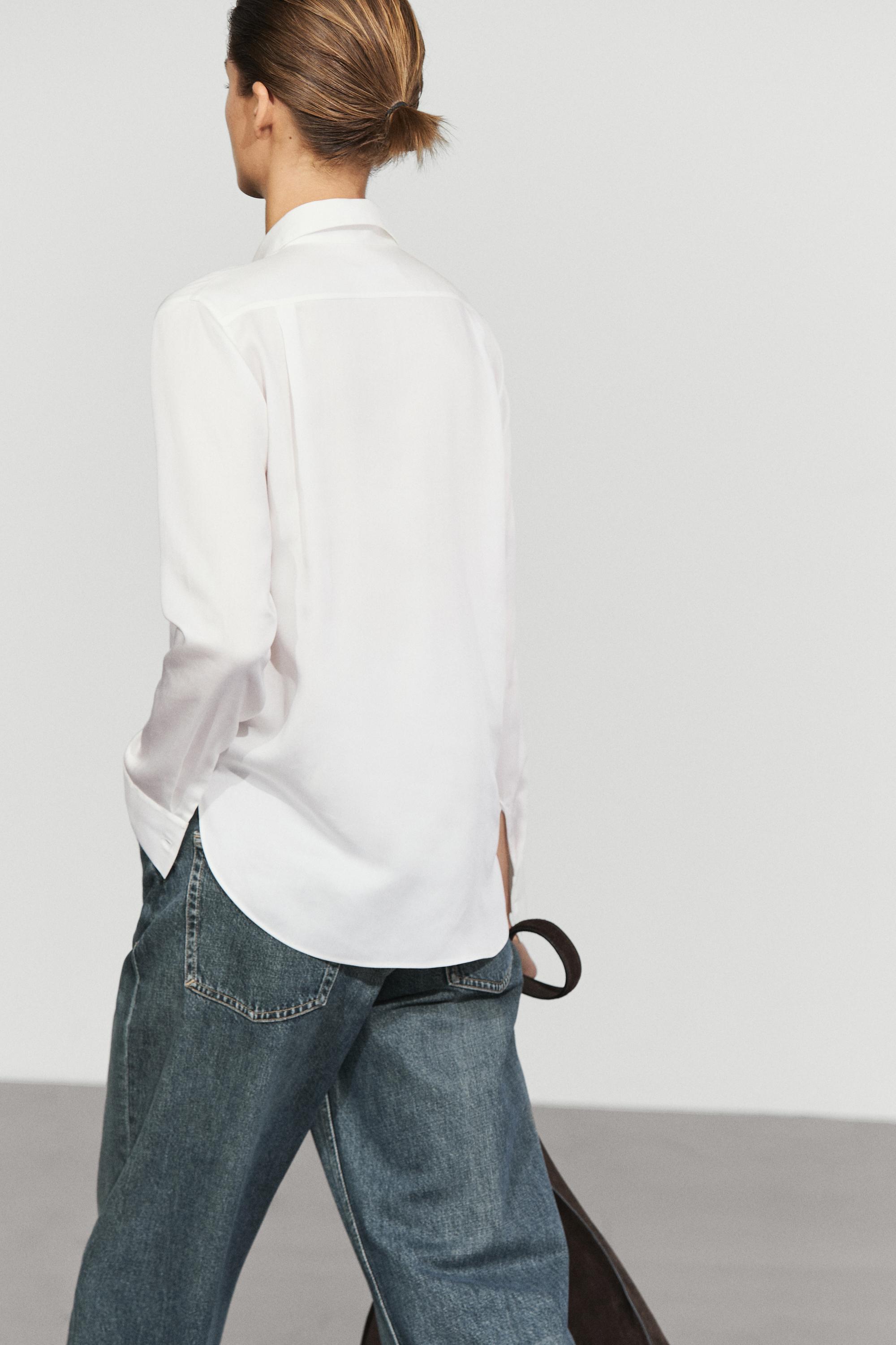 Fluid lyocell shirt — WHITE