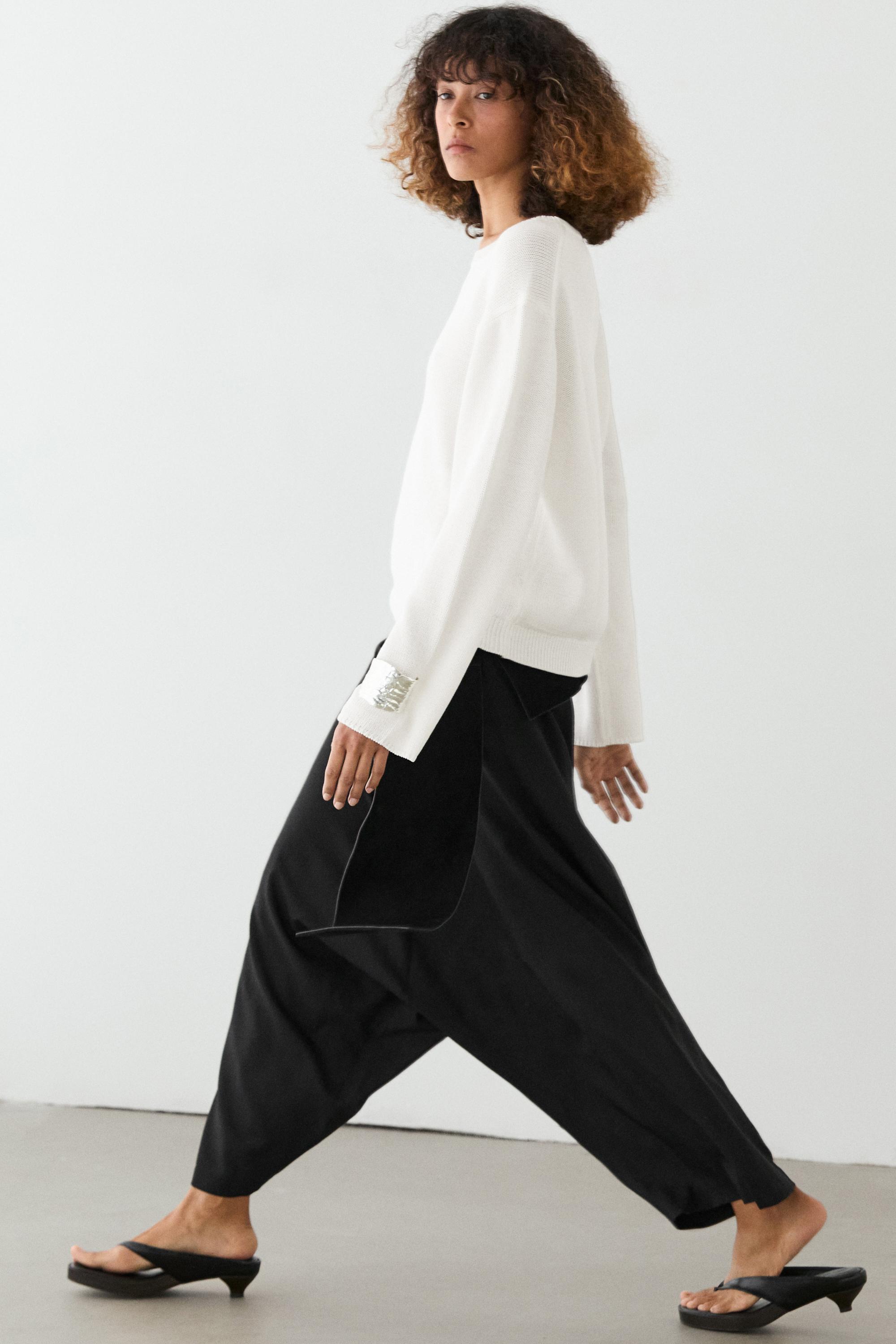 Mercerised cotton knit sweater