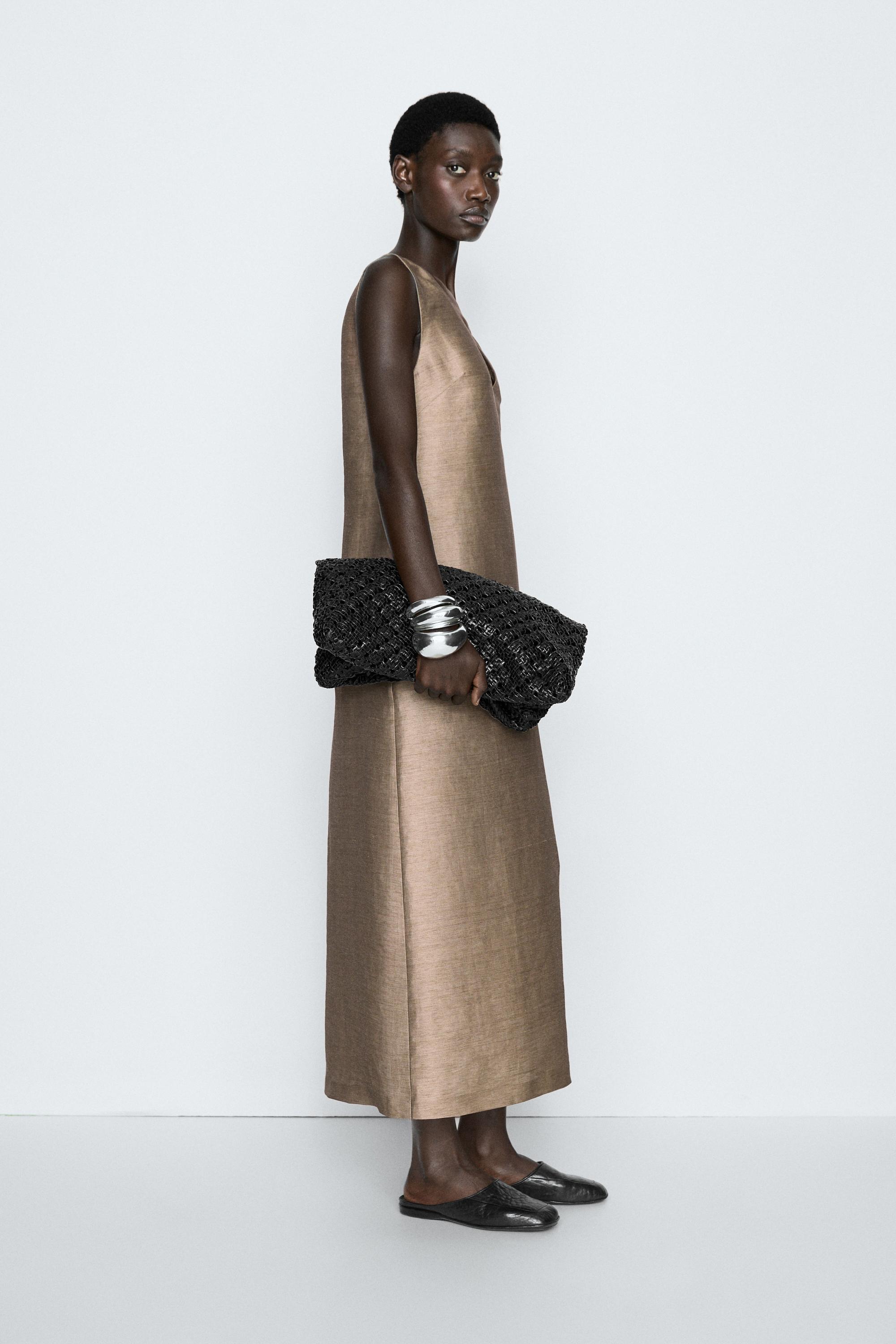 Wide strap midi dress - STUDIO — STONE