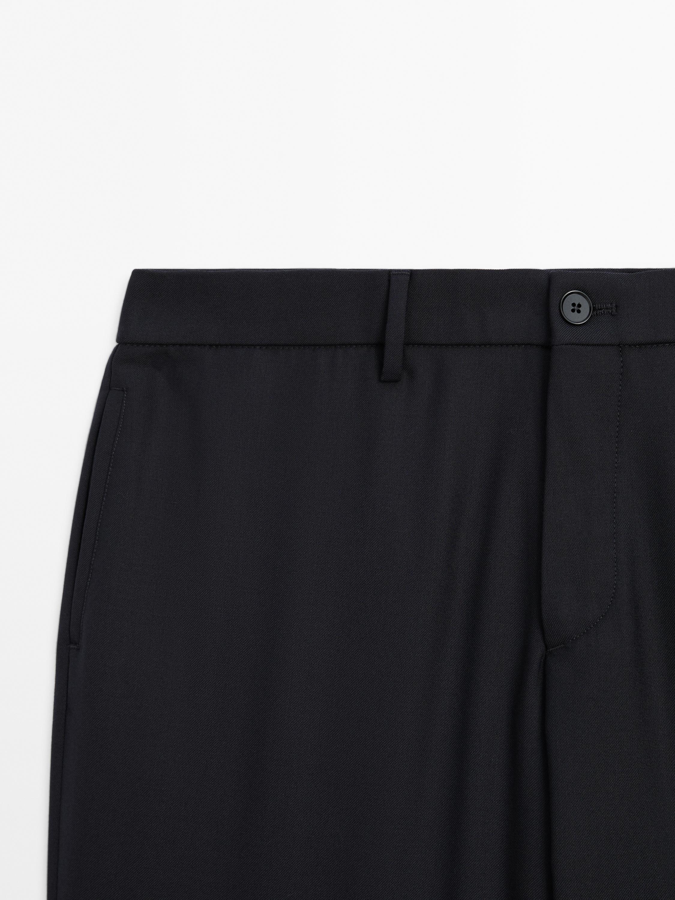 Twill trousers with wool