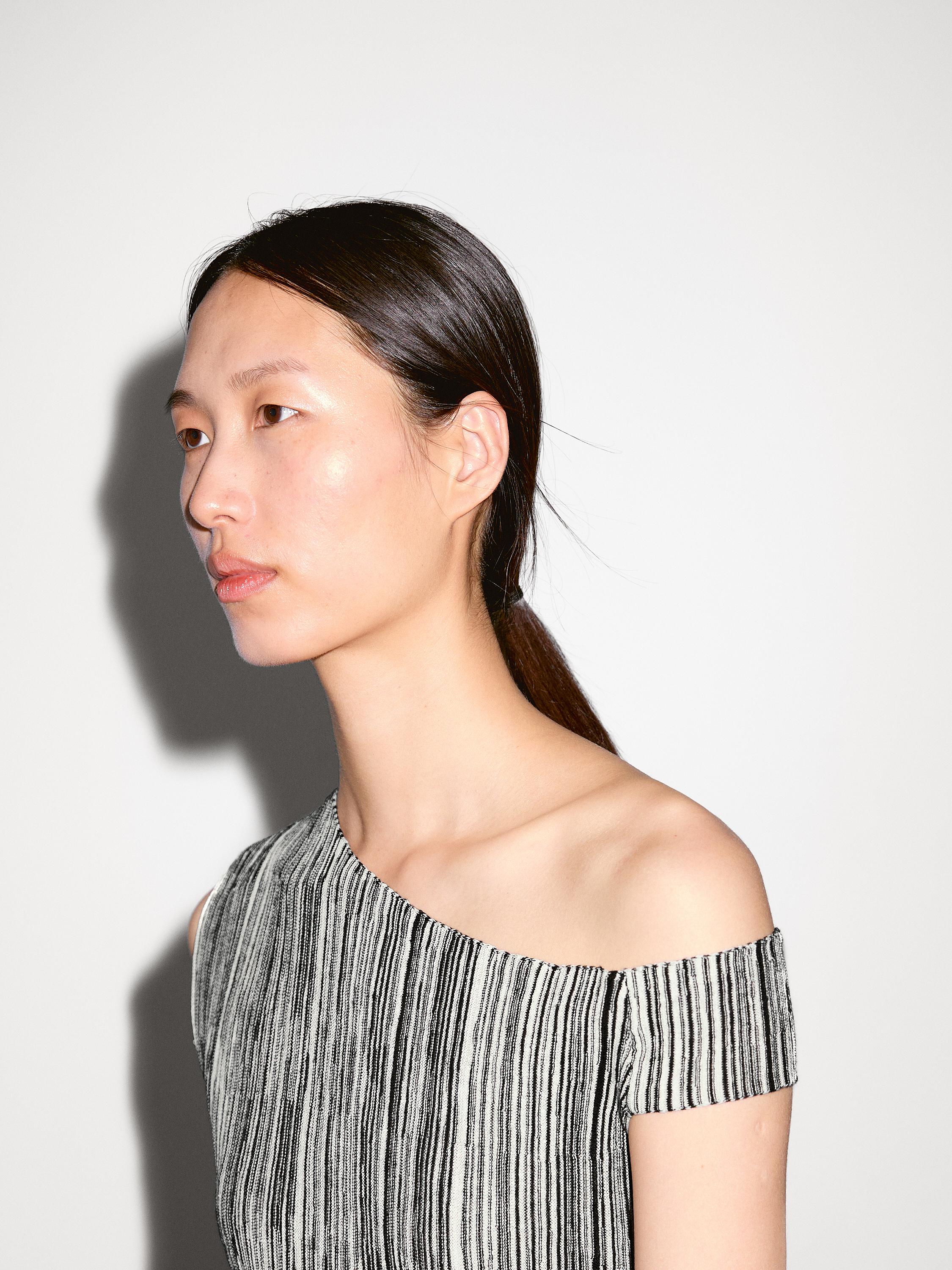 Knit top with striped detail