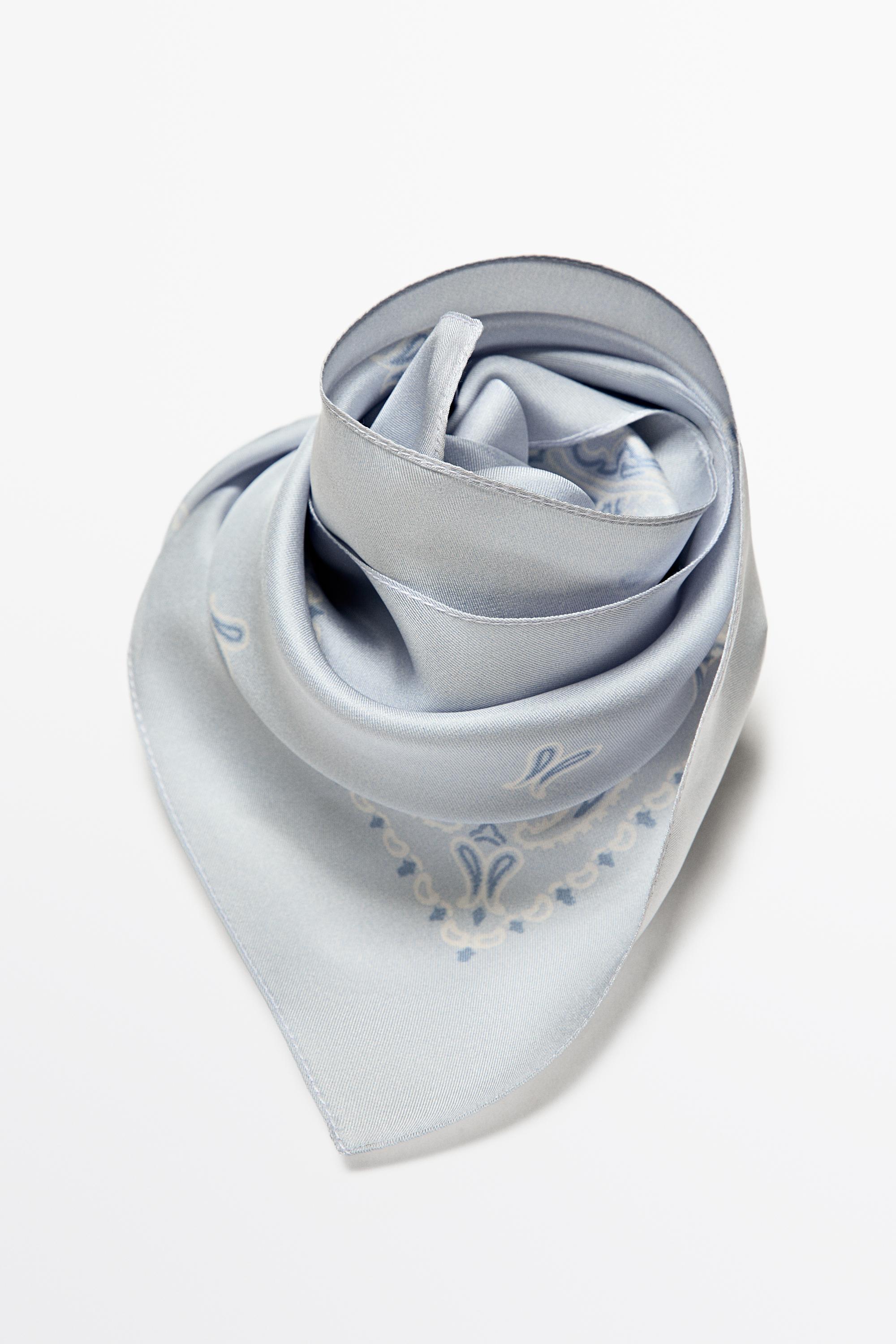 Paisley print scarf — SKY BLUE