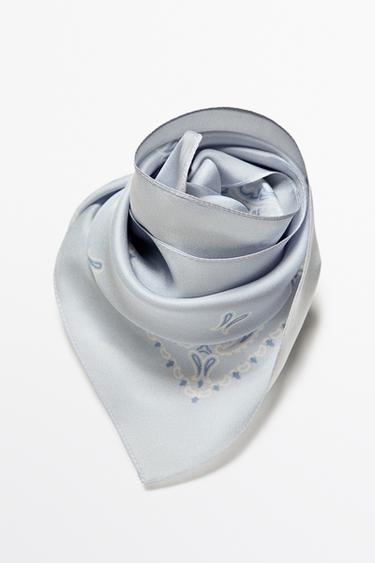 Paisley print scarf — SKY BLUE 4