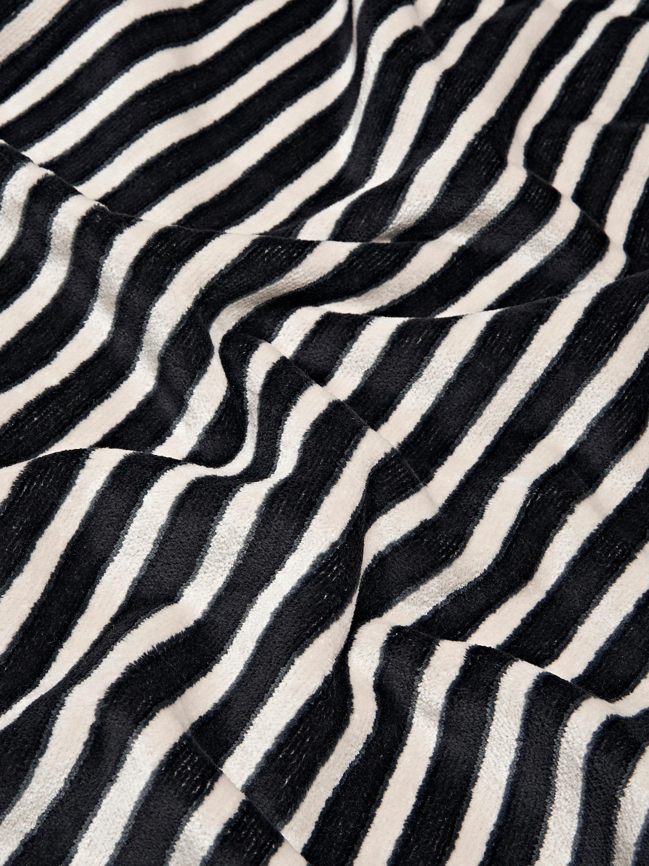 Striped cotton towel — NAVY BLUE