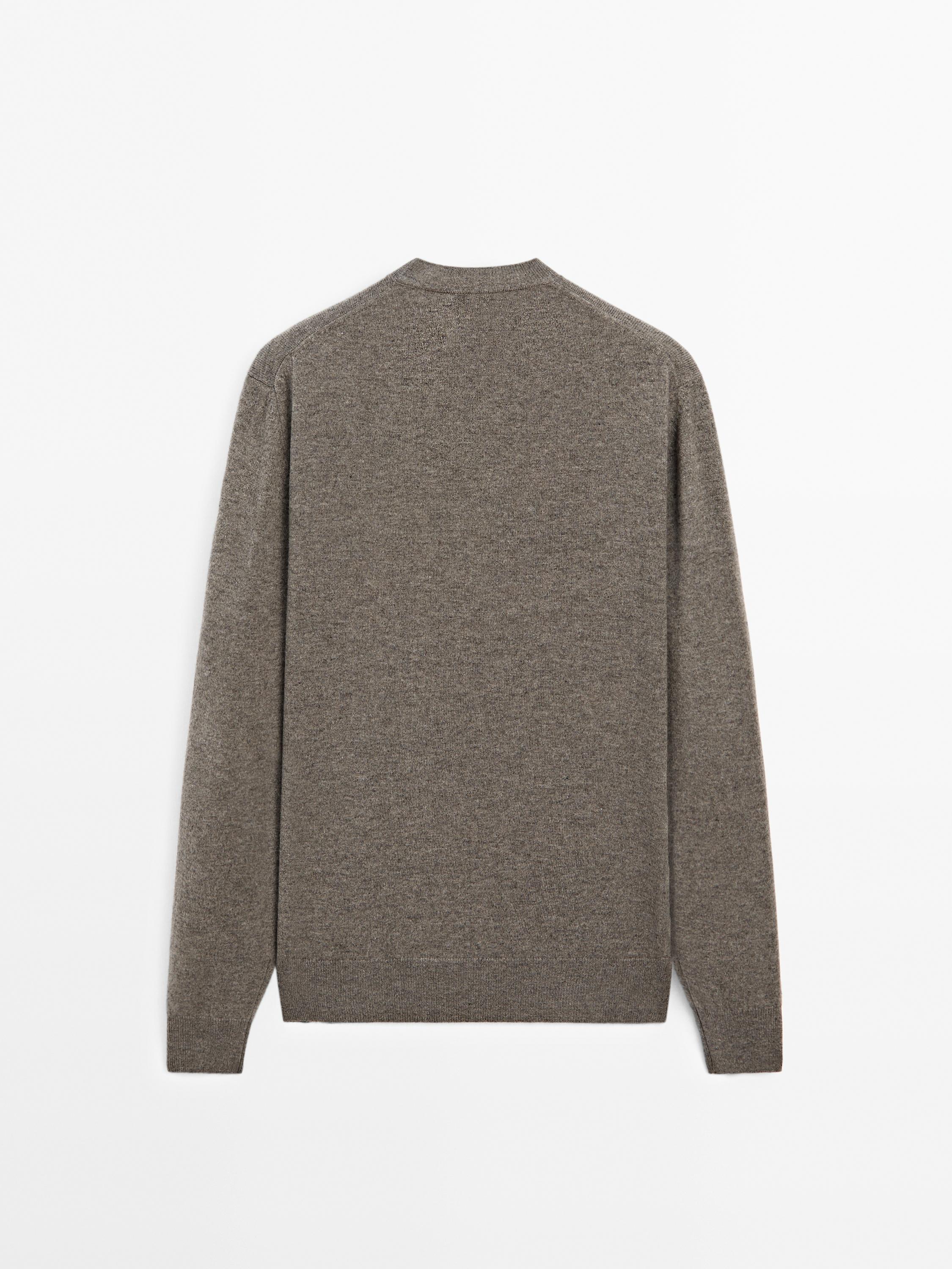 Wool blend crew neck sweater