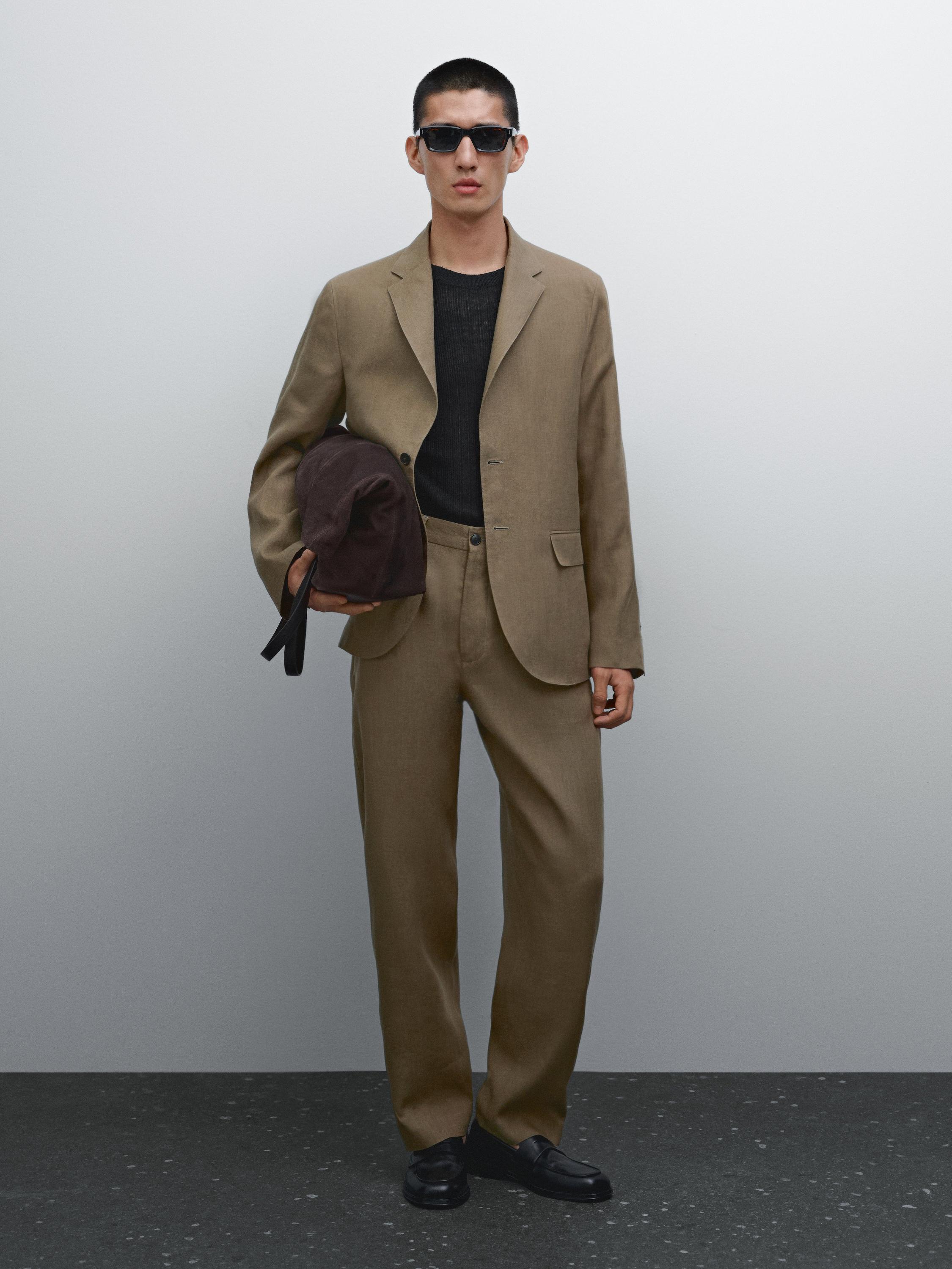 100% linen suit blazer