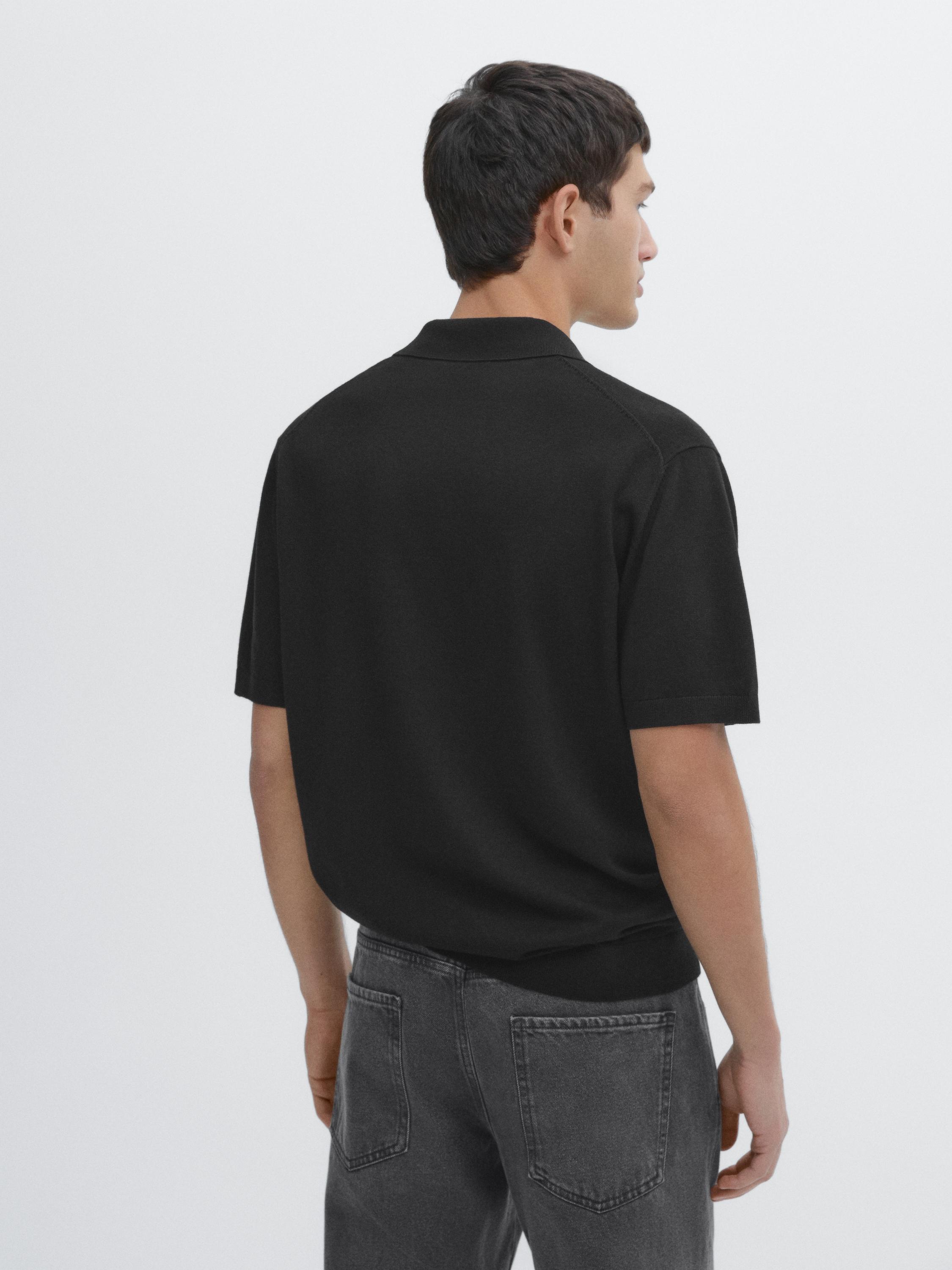 Short sleeve V-neck polo sweater