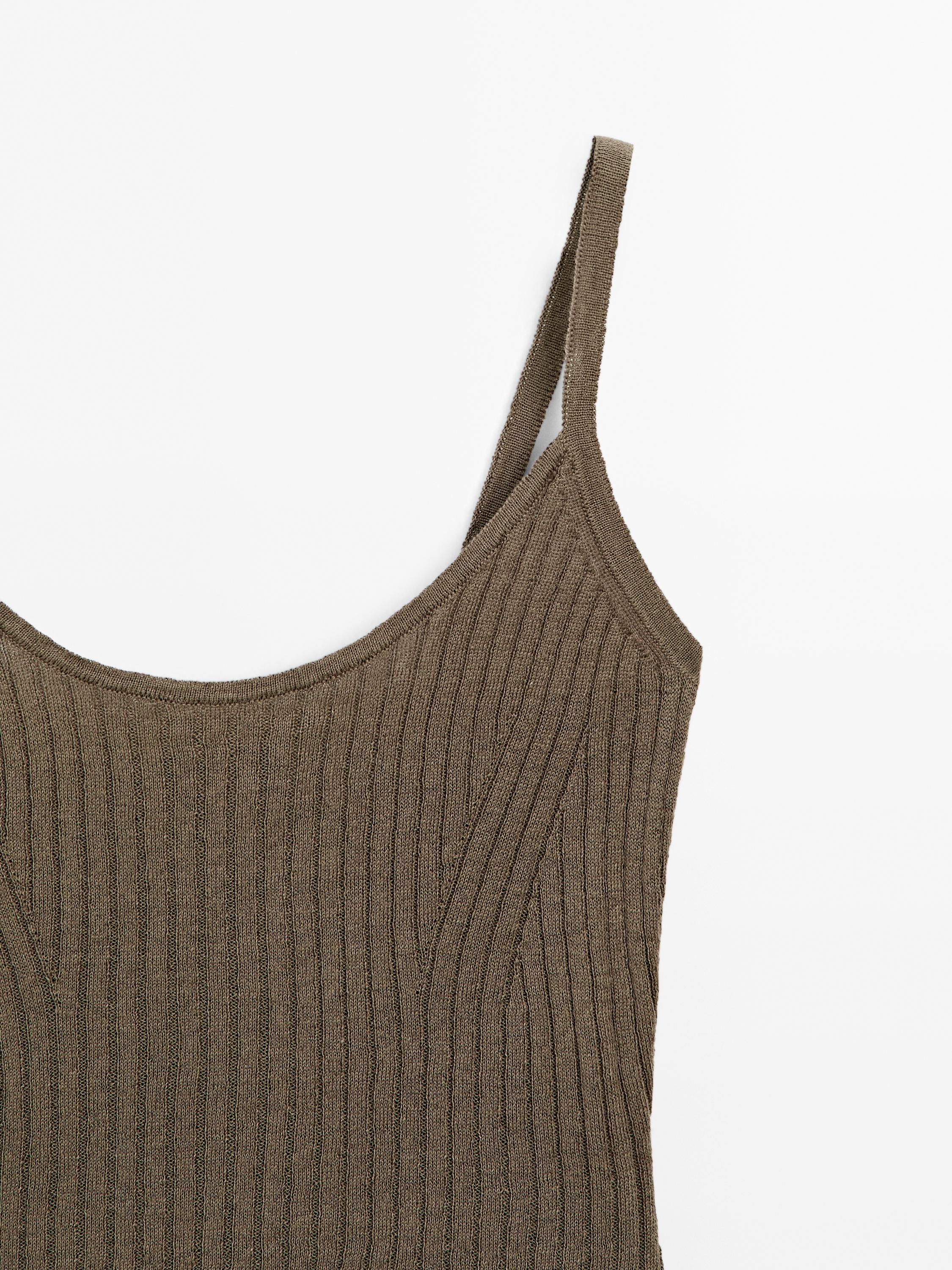 Tricot top met ribcord