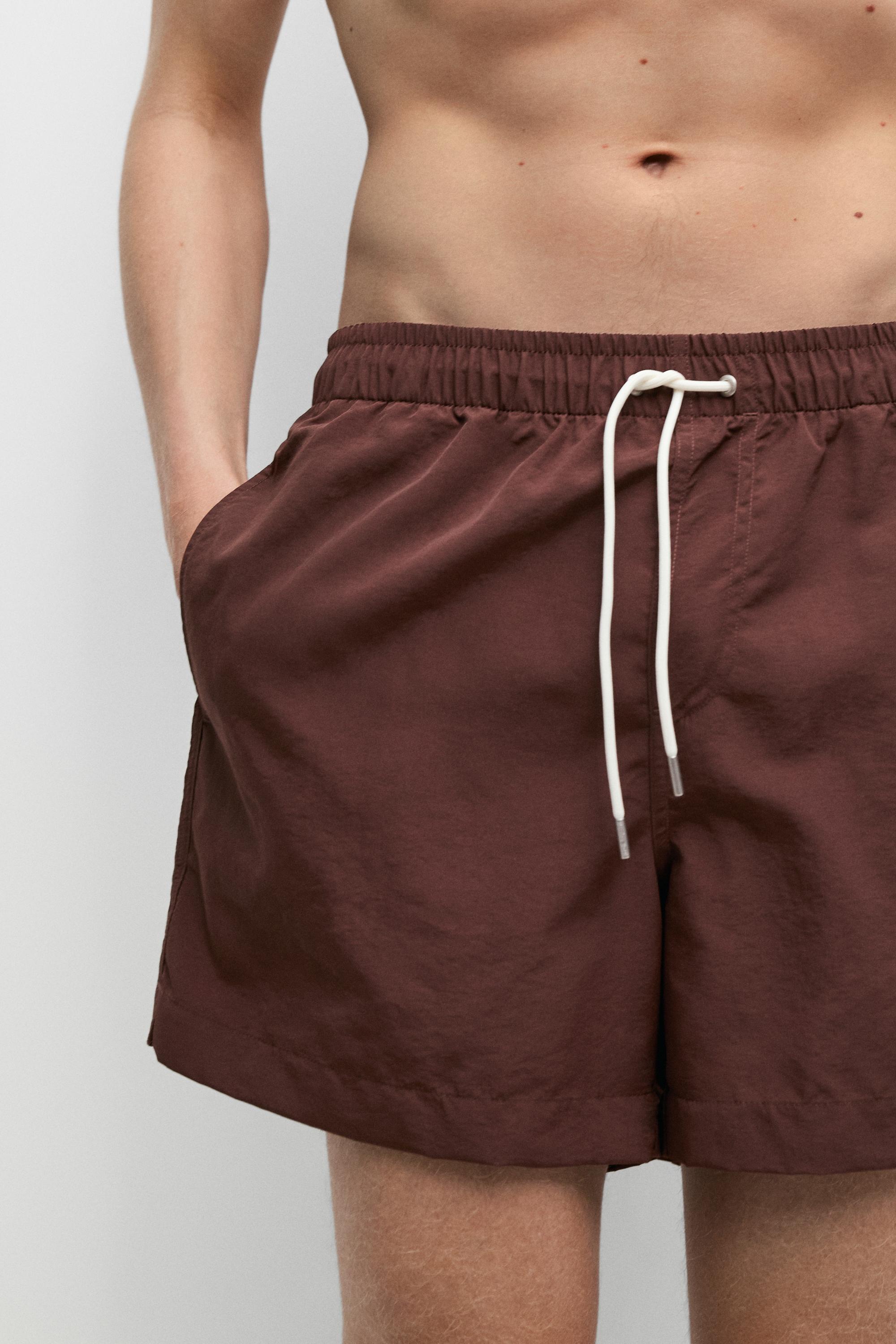 Plain swim trunks — BURGUNDY