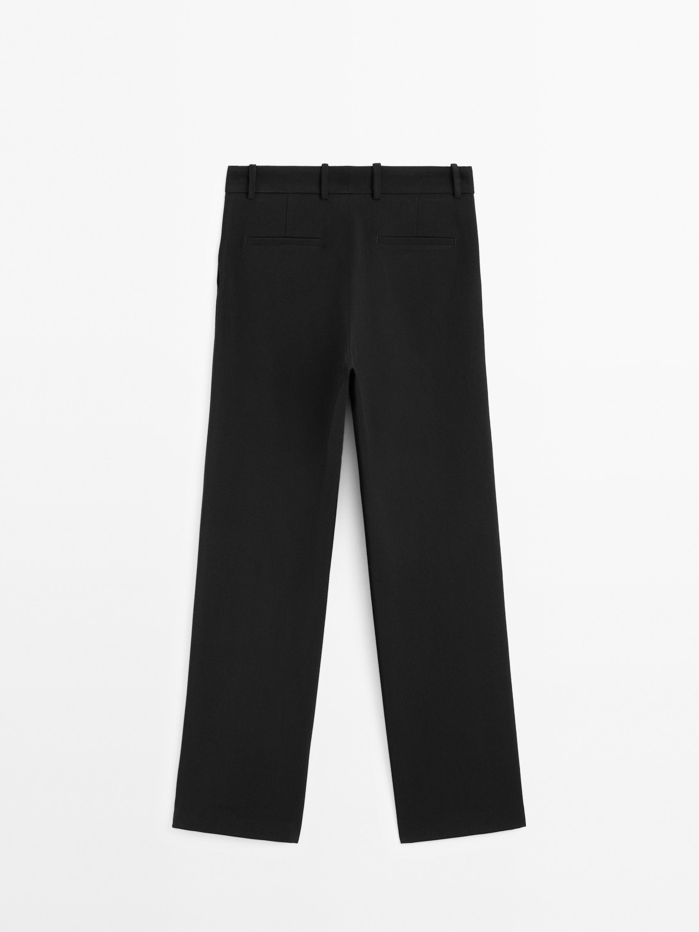Straight fit trousers with belt loops