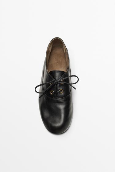 Soft leather lace-up shoe — BLACK 5