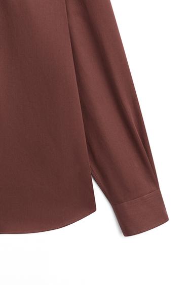 Regular fit cotton blend shirt - LIMITED EDITION — DARK MAROON 9