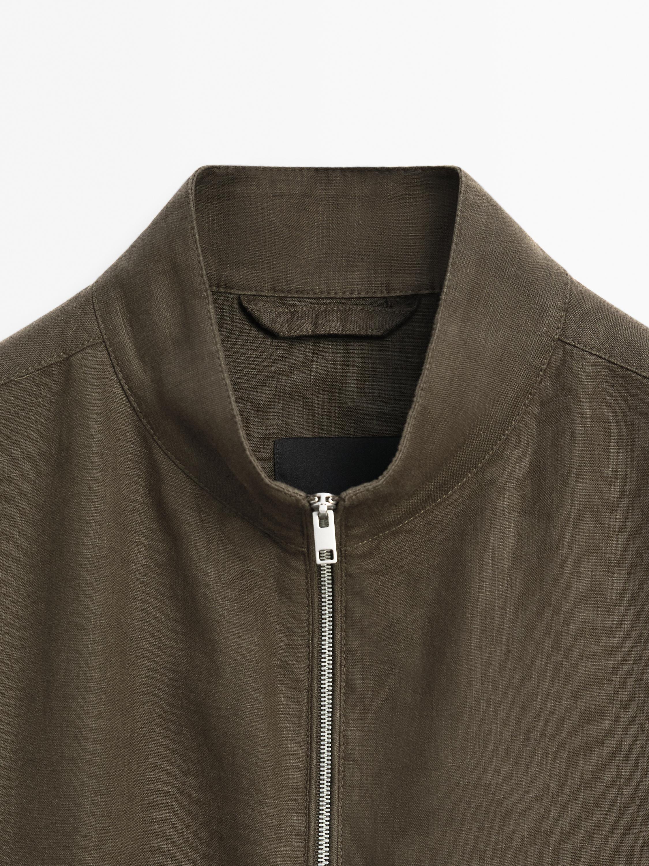 100% linen bomber jacket