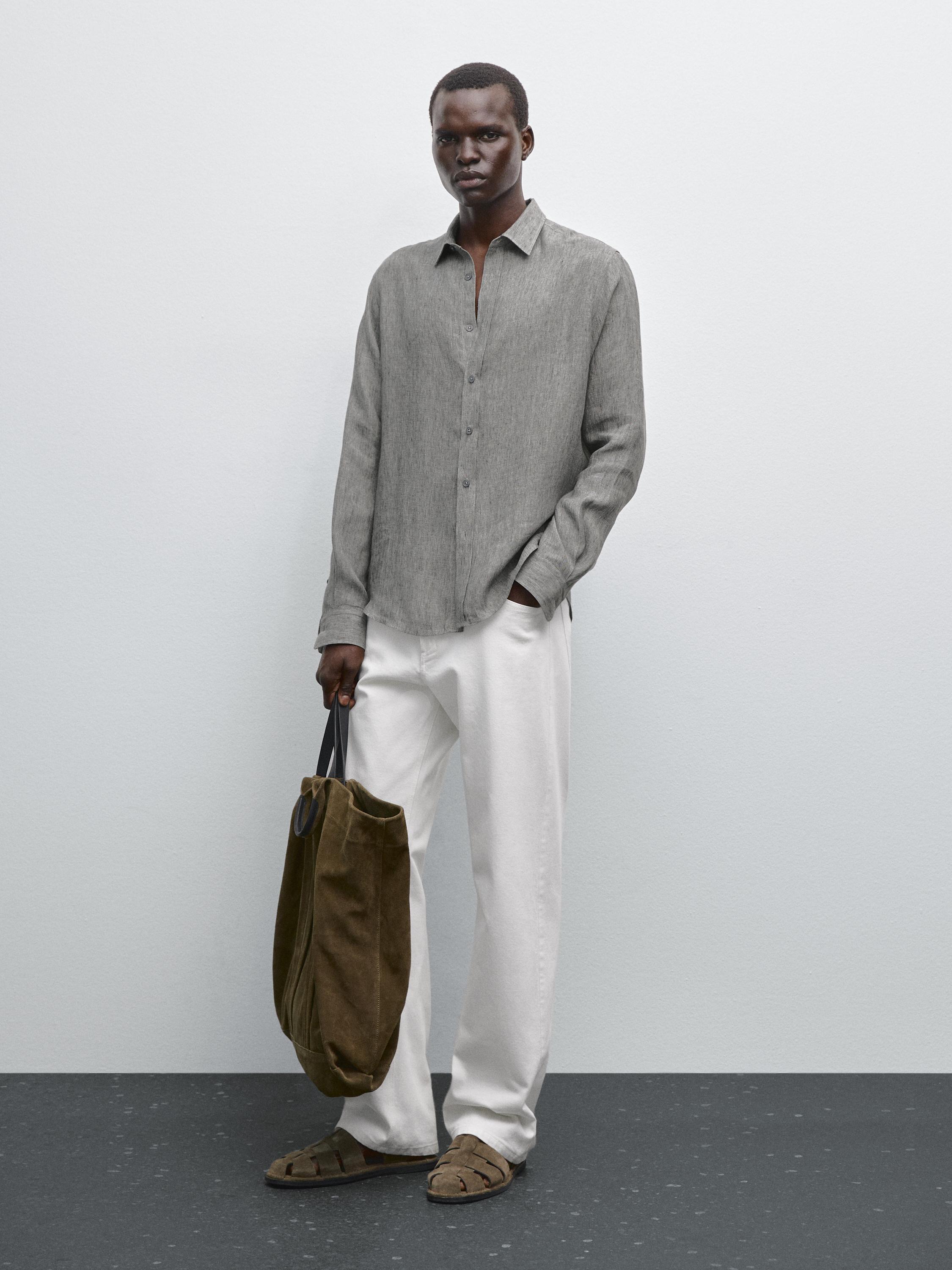 100% linen regular fit shirt