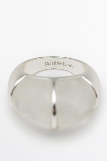 Round quartz stone statement ring — SILVER 3
