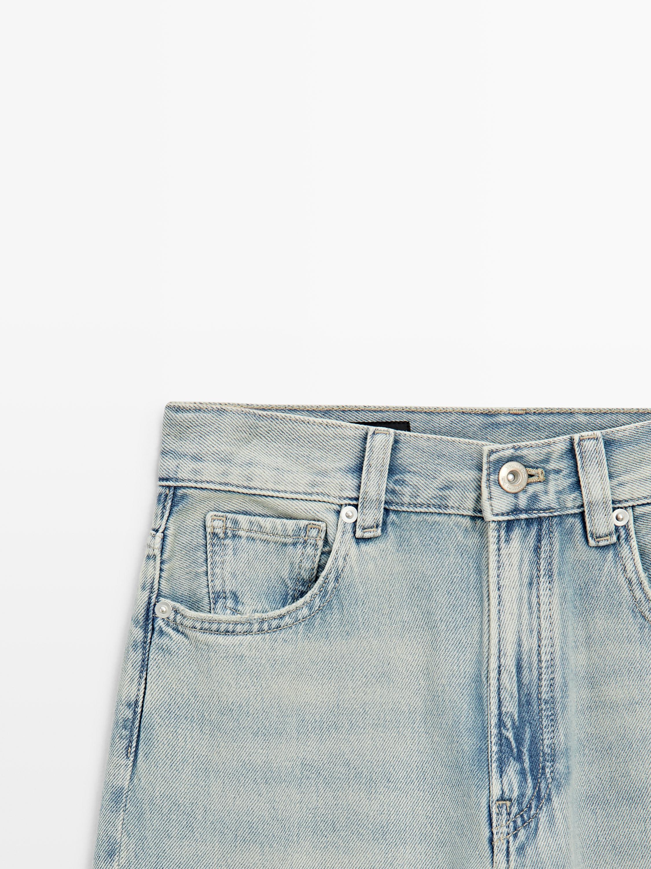 High-waist wide-leg jeans — BLUE