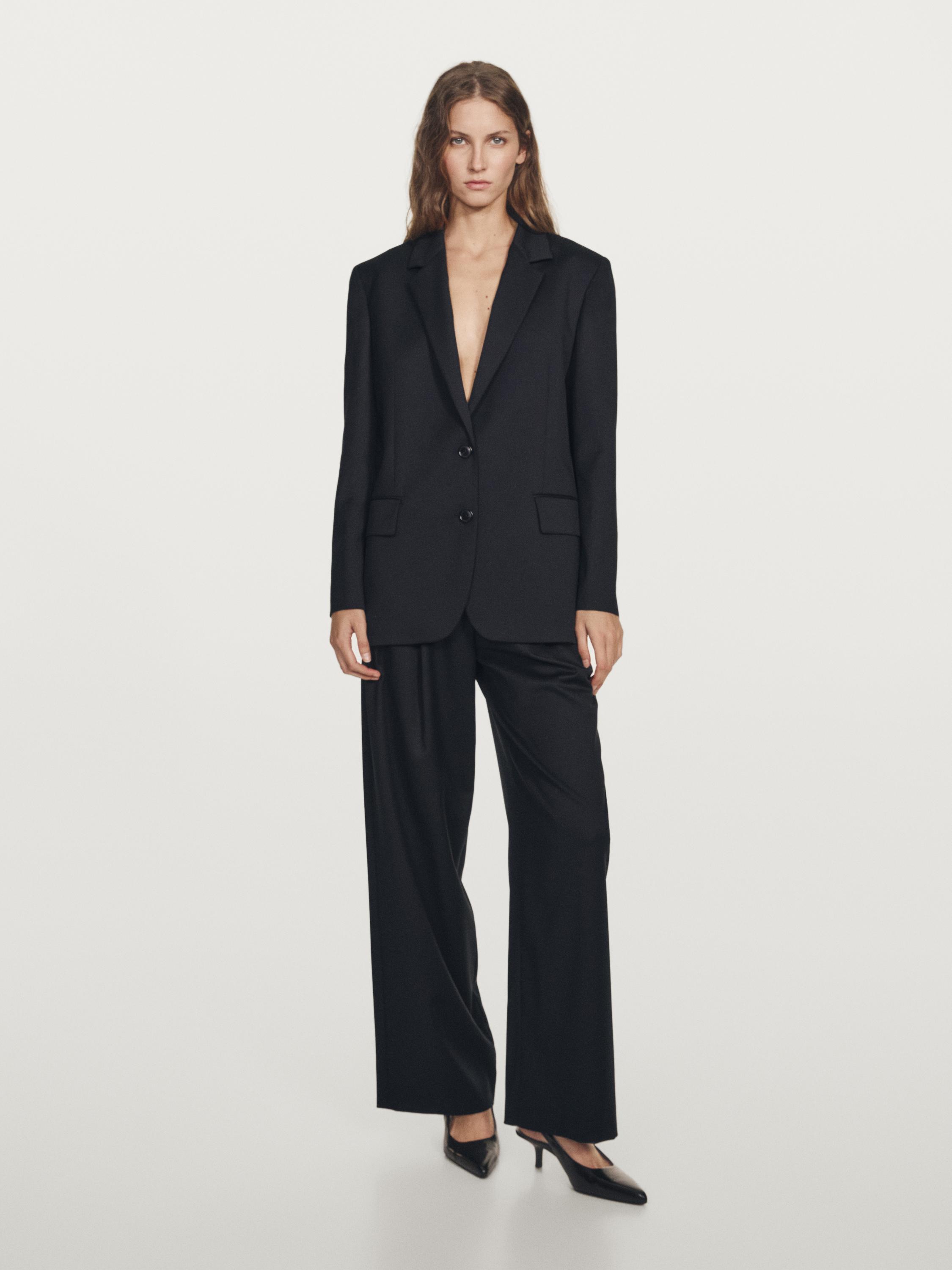 Pleated extra fine wool trousers — NAVY BLUE
