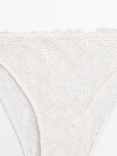 Scalloped lace briefs — CREAM 4