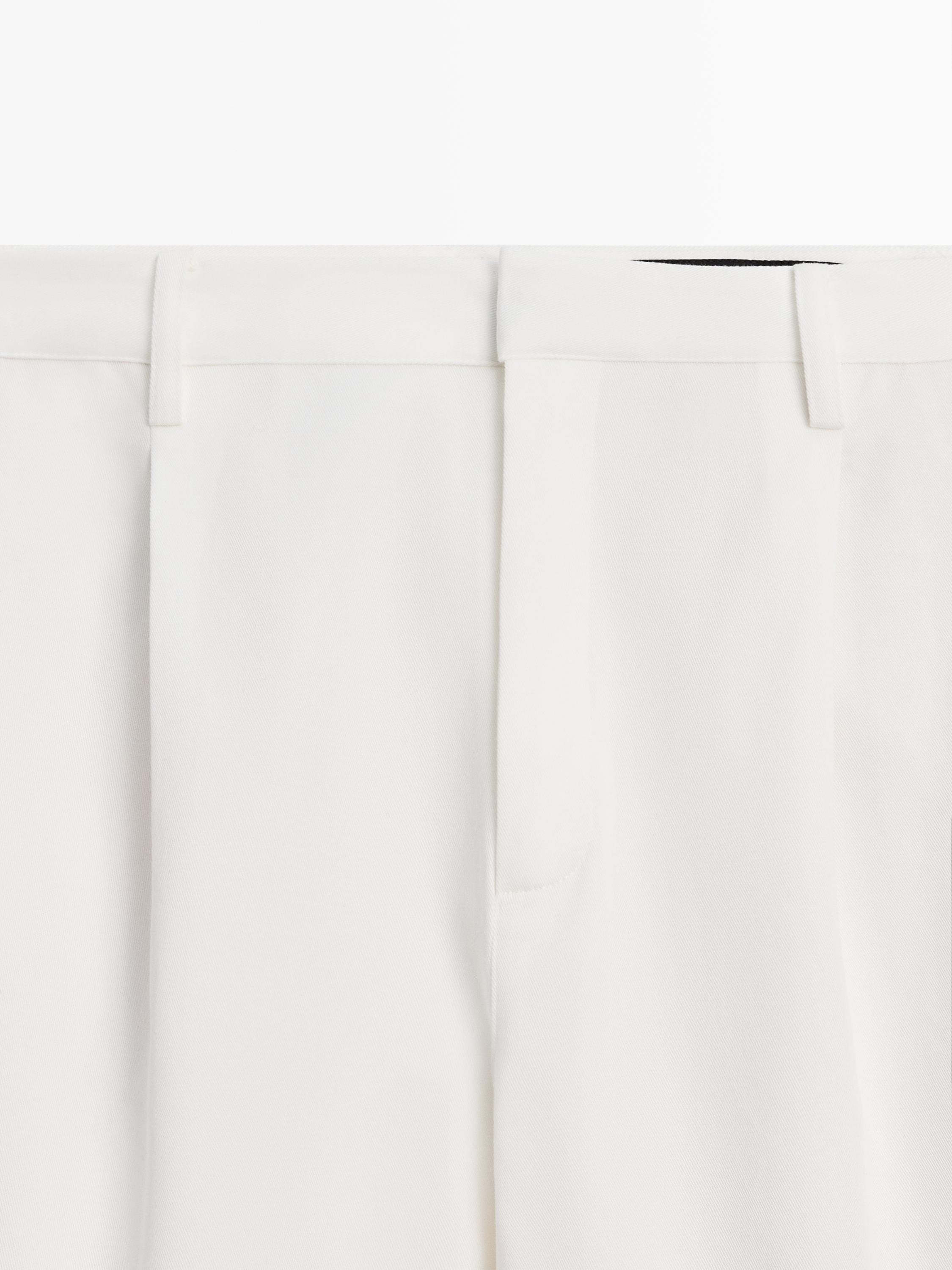 Darted cotton trousers — WHITE