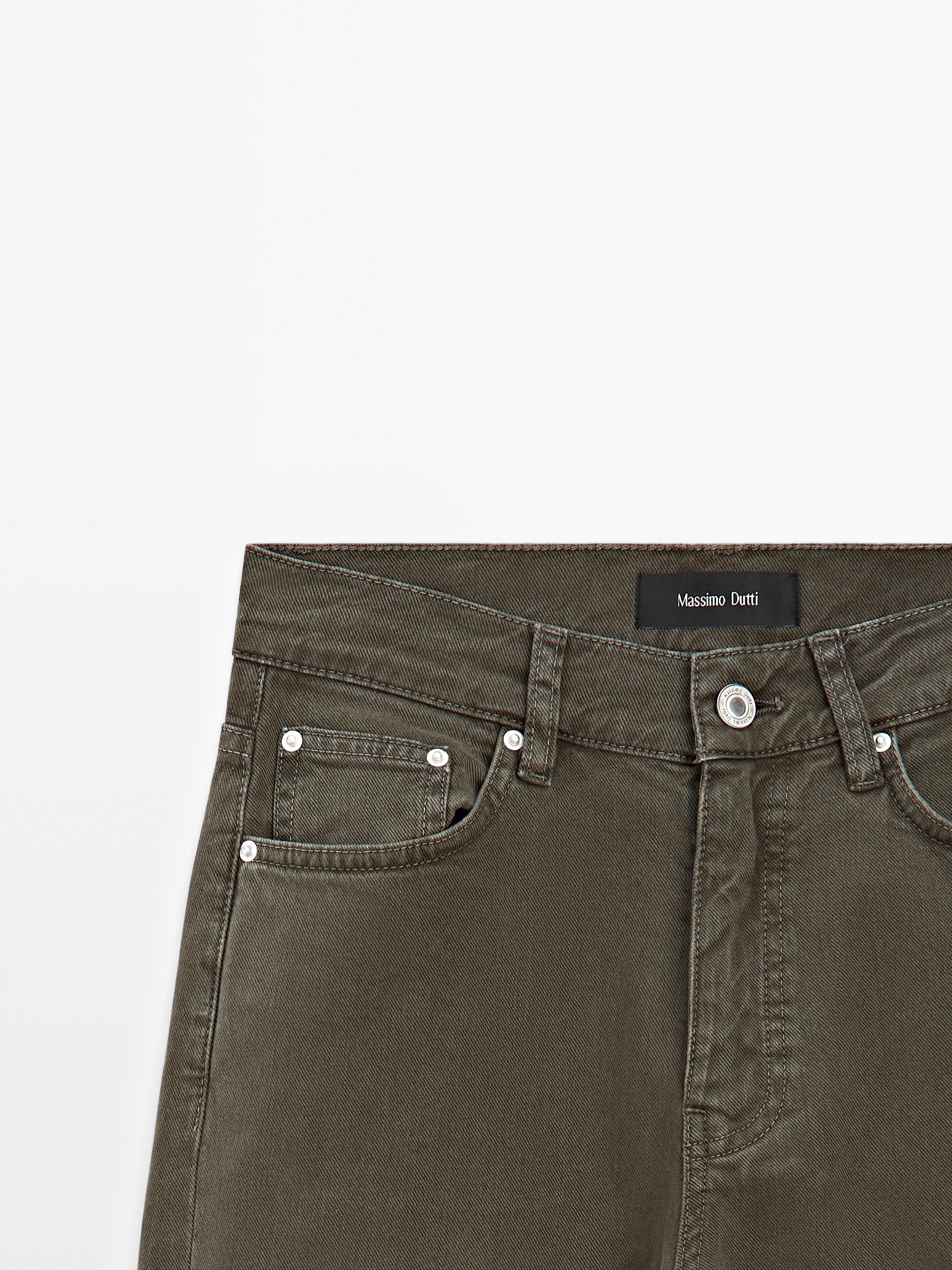 Mid-rise straight-leg jeans