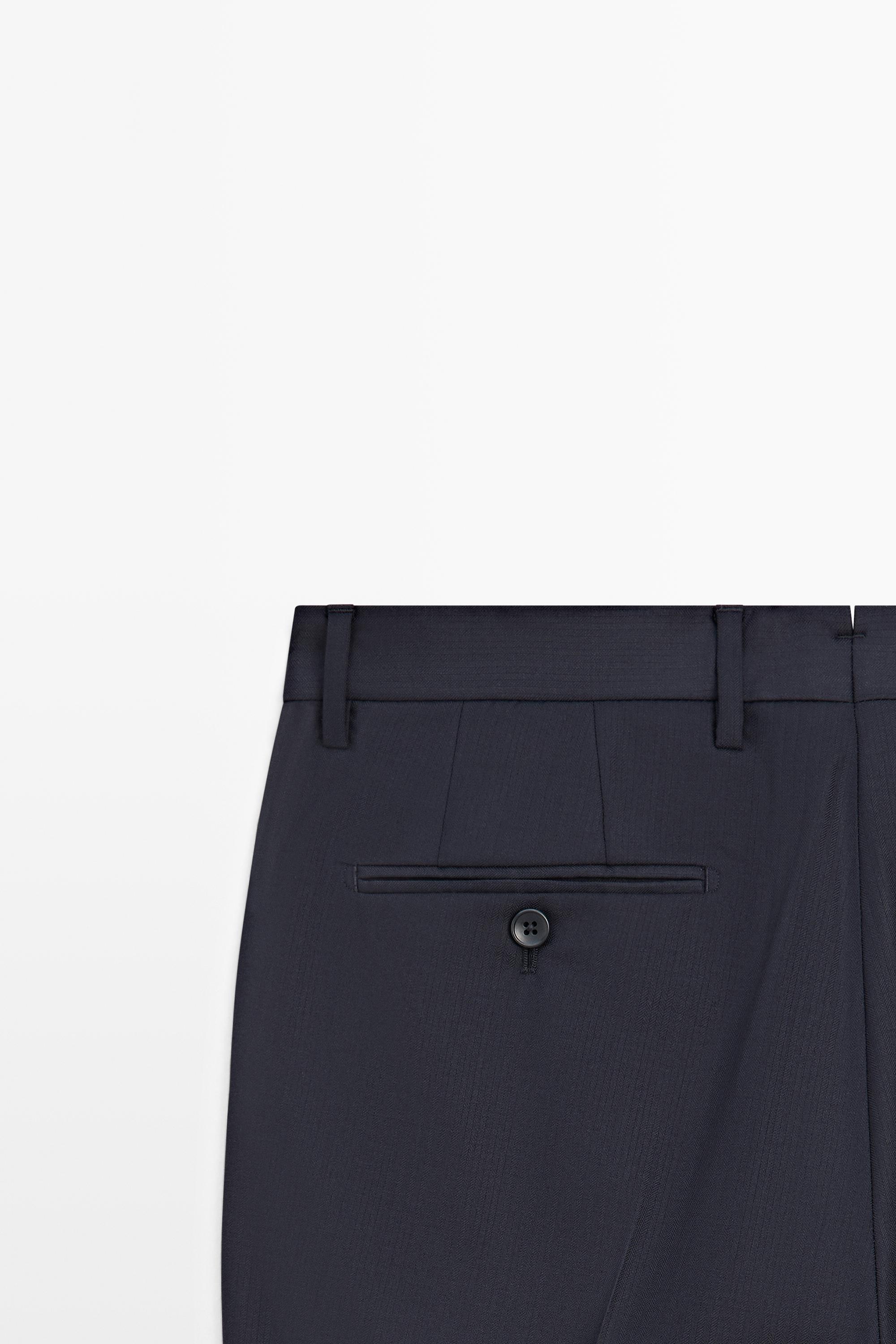 Cold wool suit trousers — NAVY BLUE