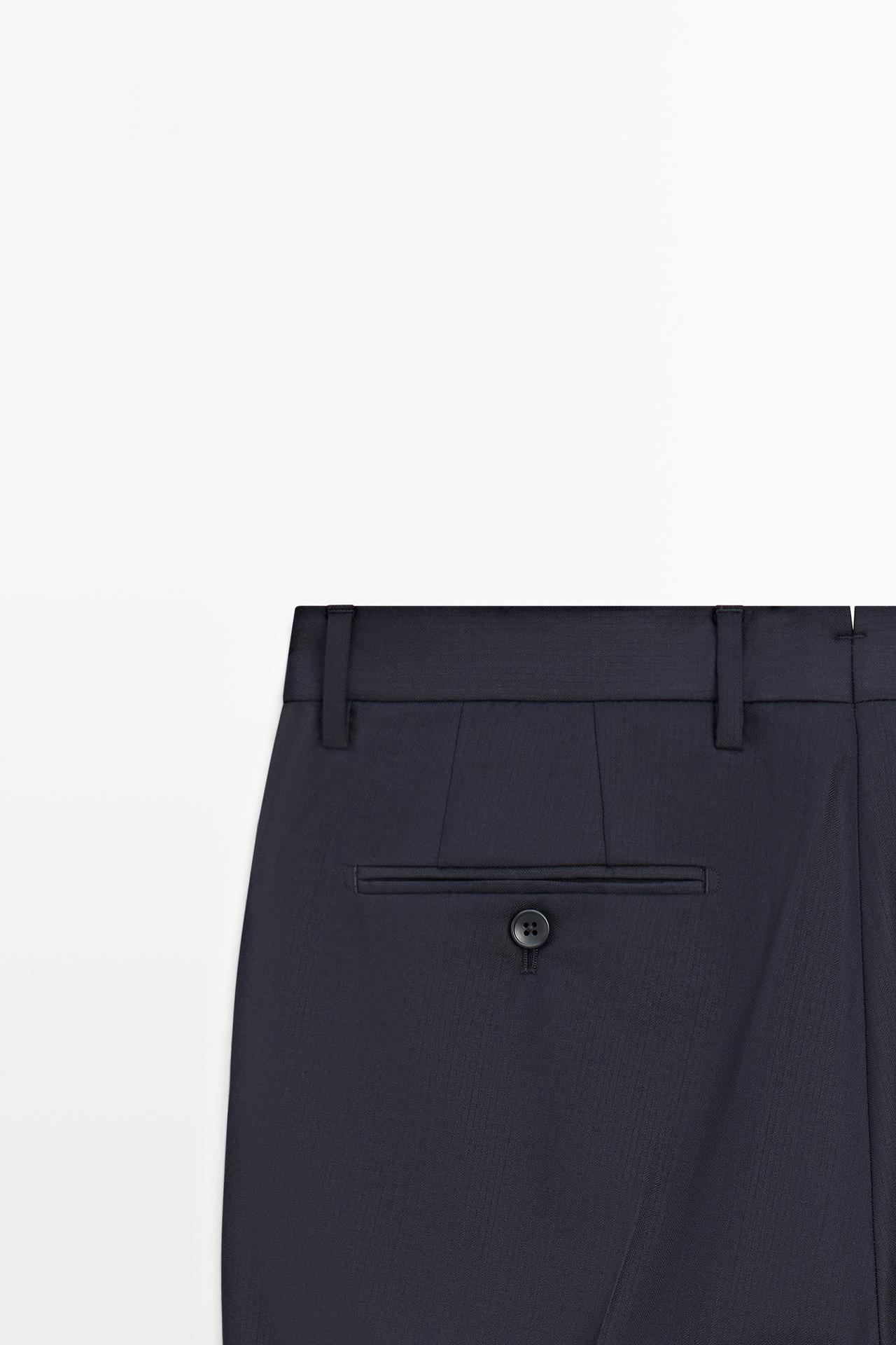 Cold wool suit trousers — NAVY BLUE