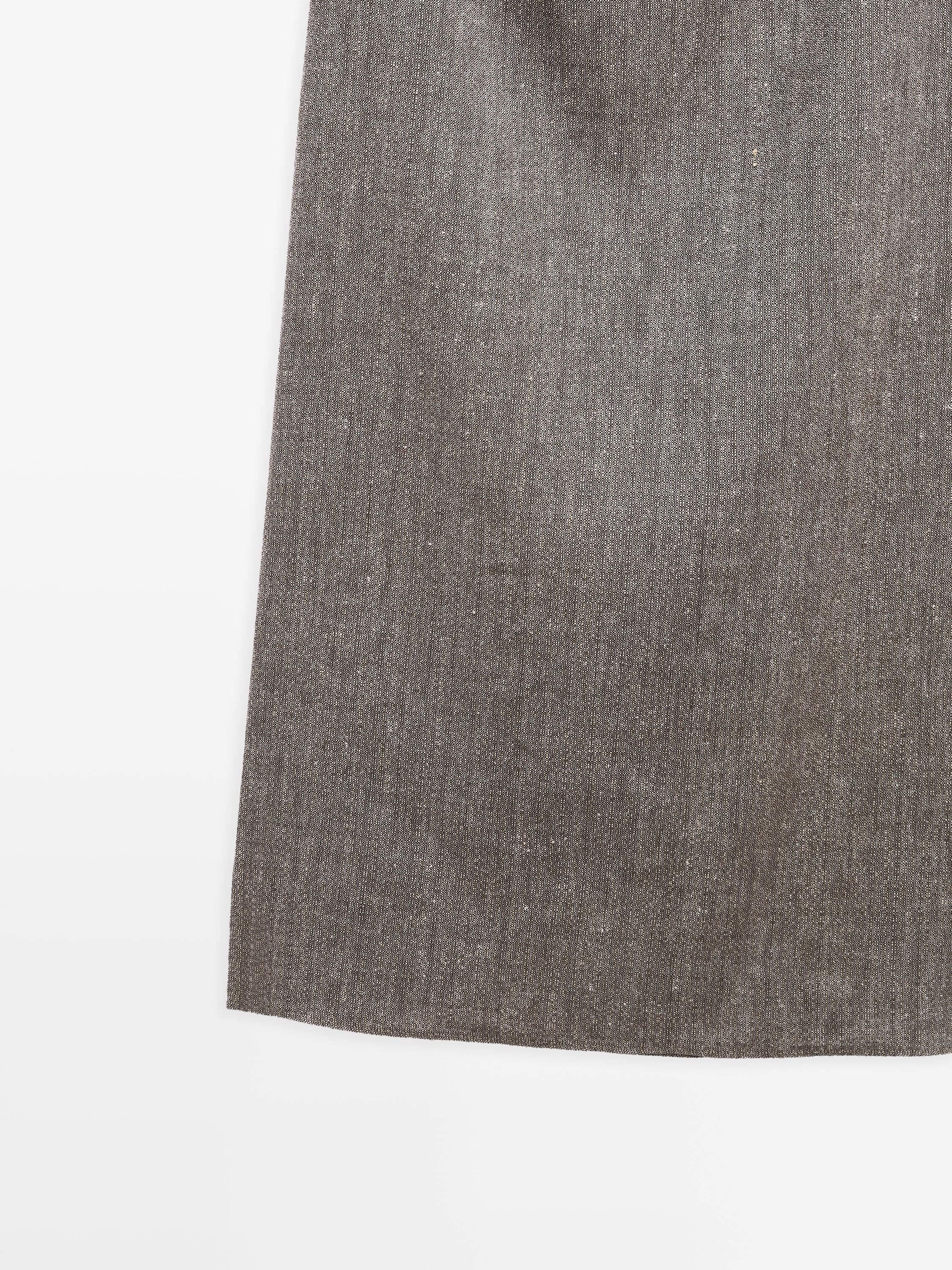 Long flowing linen blend dress