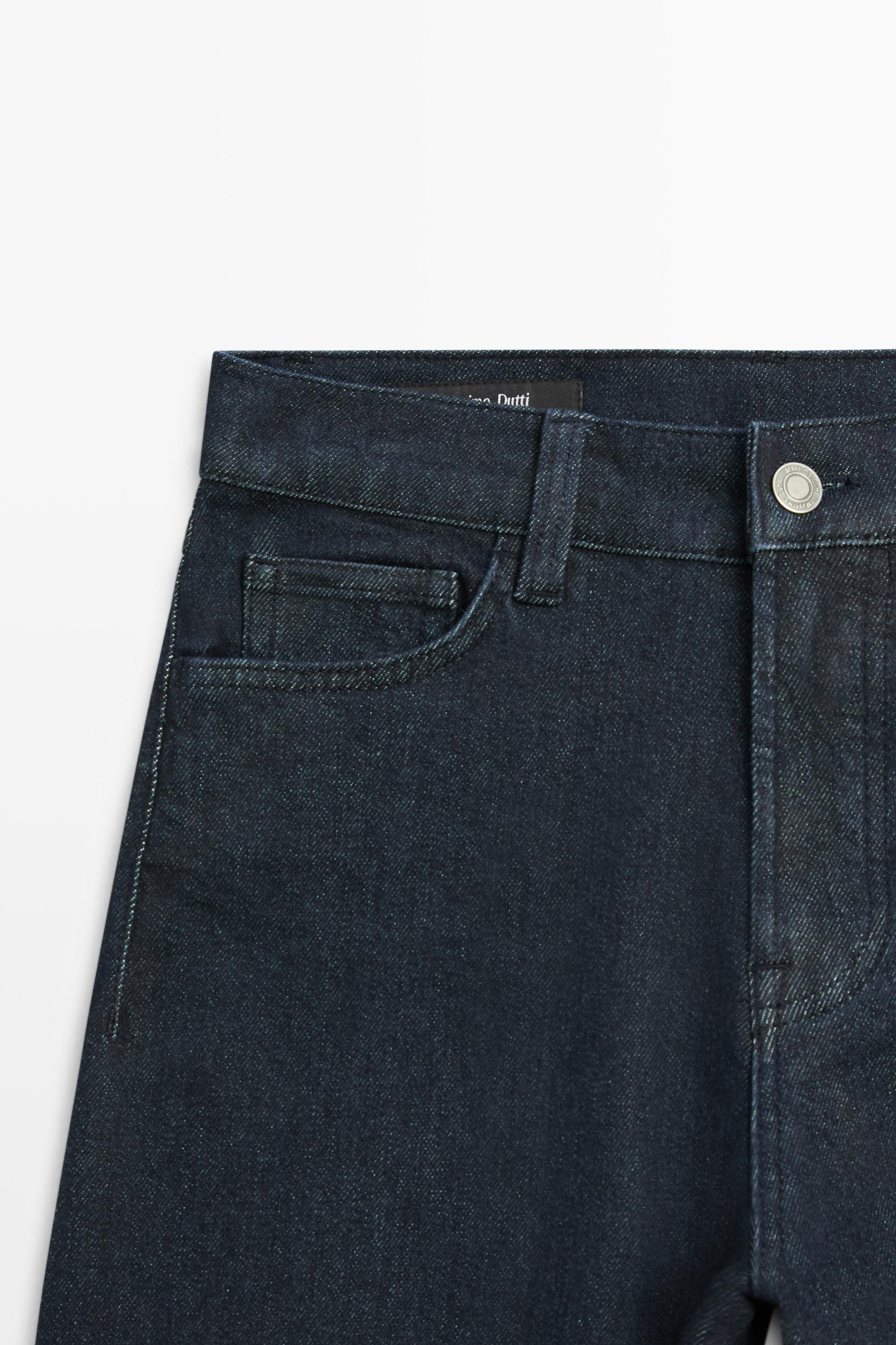 Capri jeans with turn-up hems — DARK BLUE