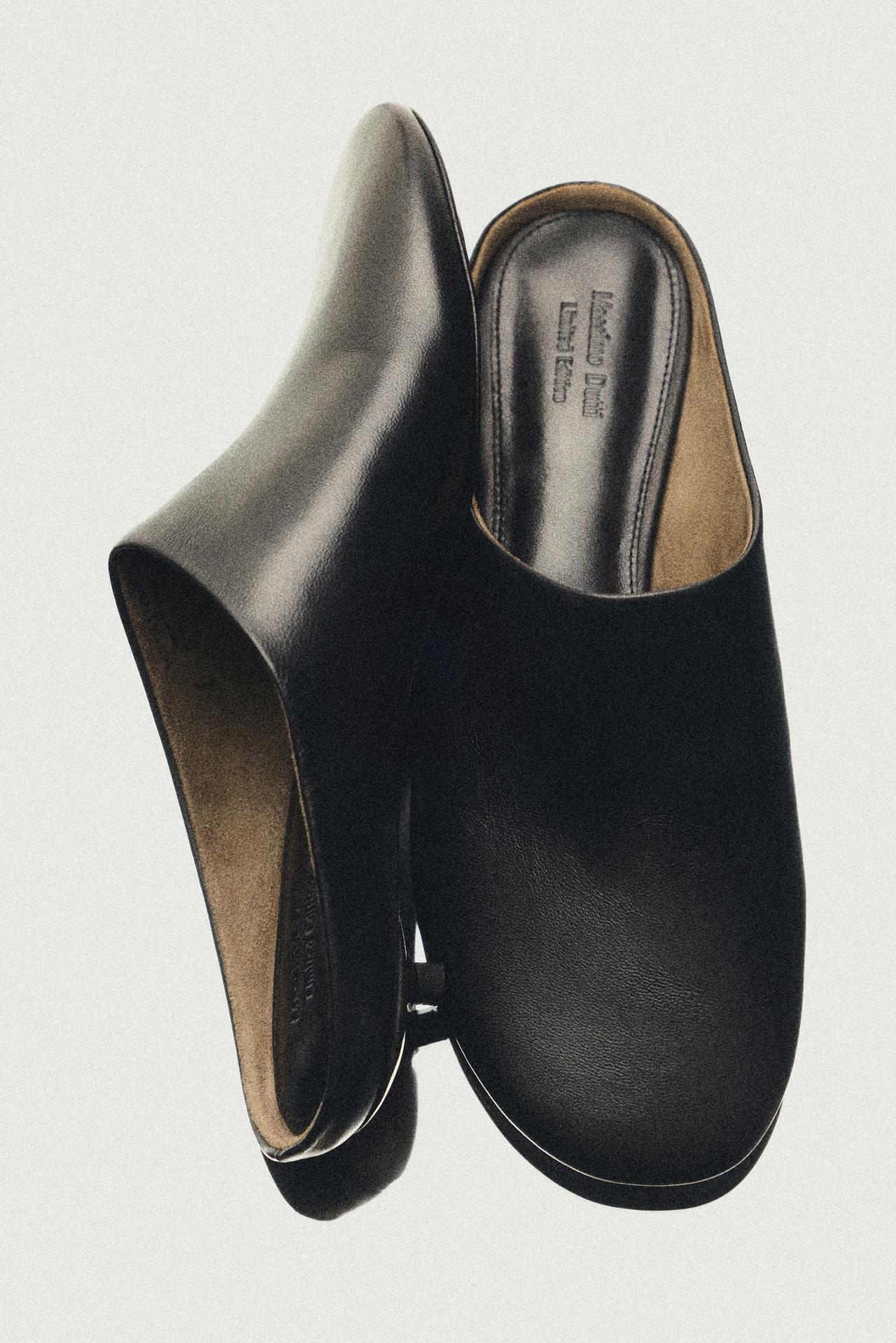 Low-heel leather mule - LIMITED EDITION — BLACK