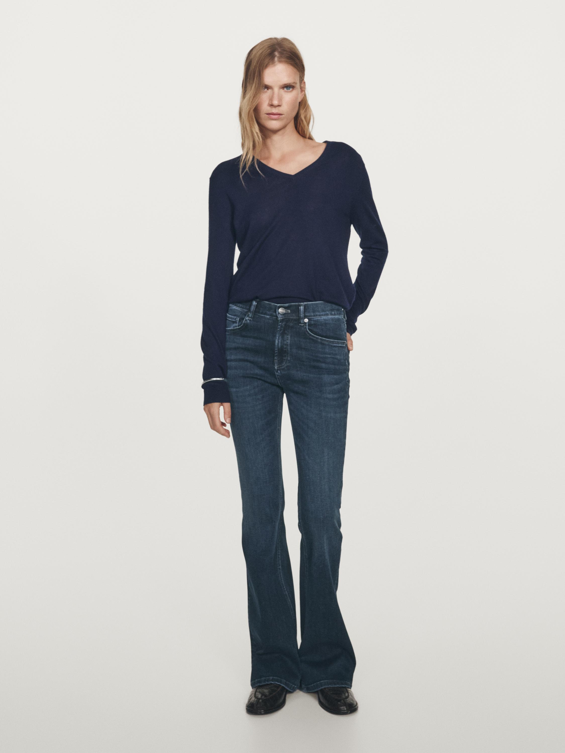 High waist flare fit skinny jeans