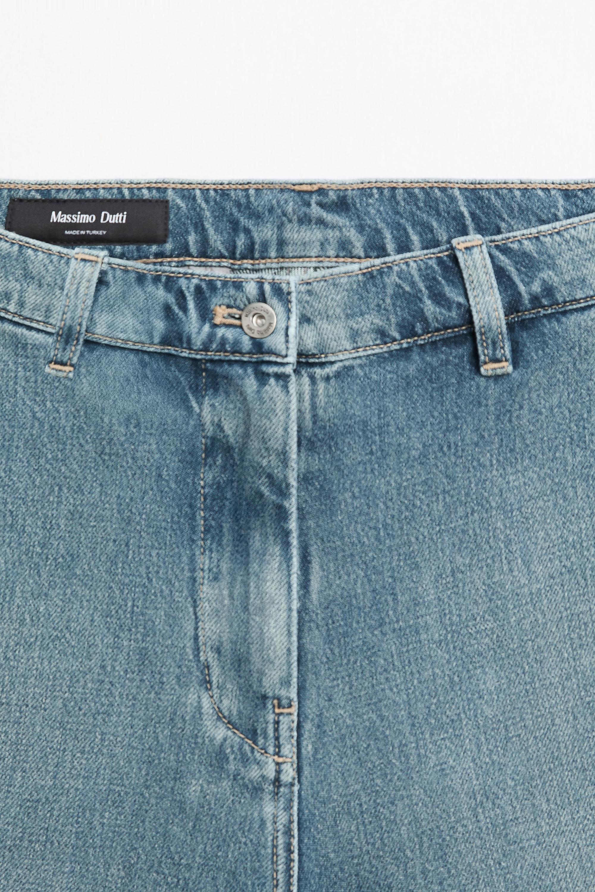 Long denim Bermuda shorts