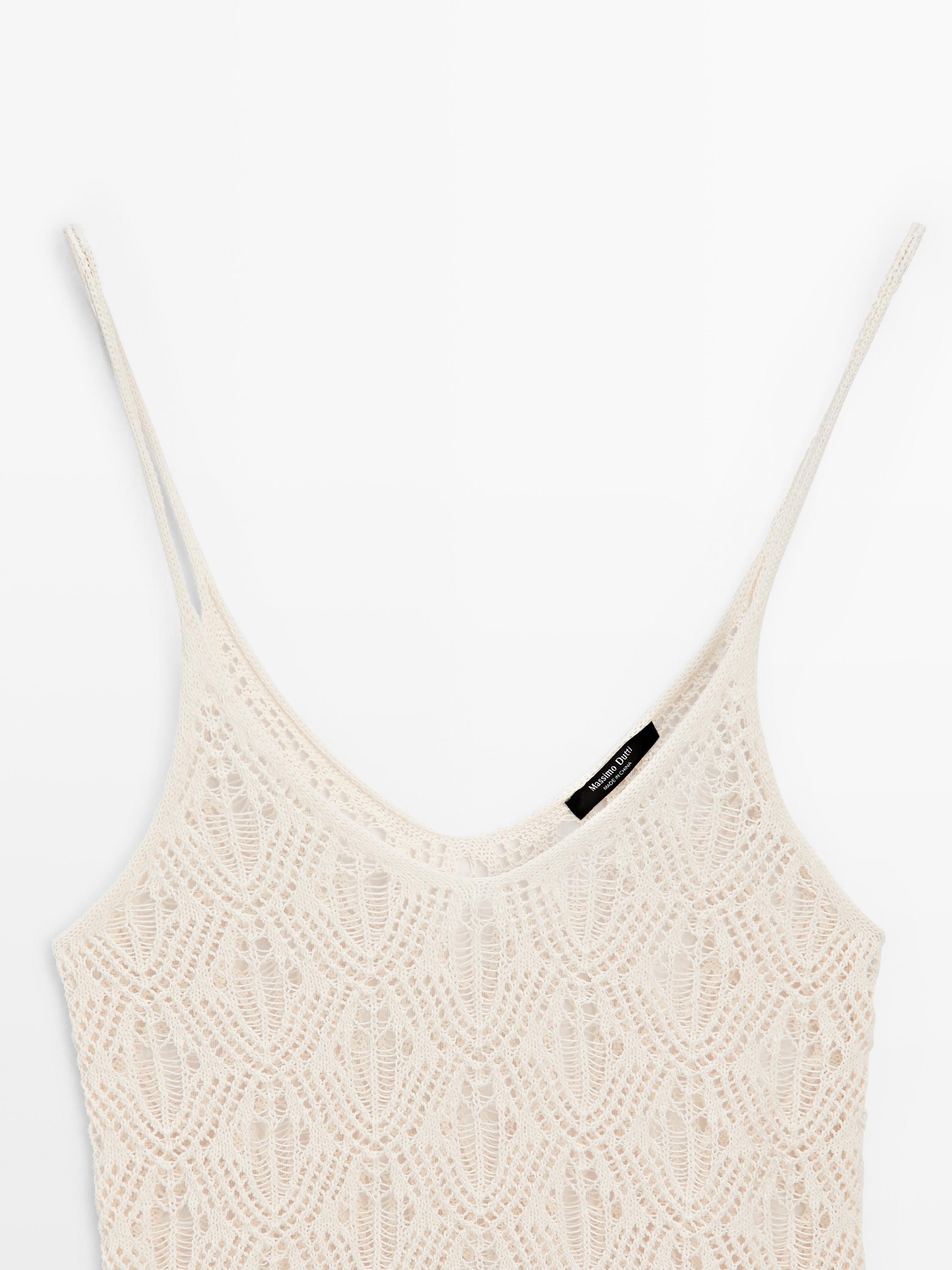 Dantel detaylı askılı top