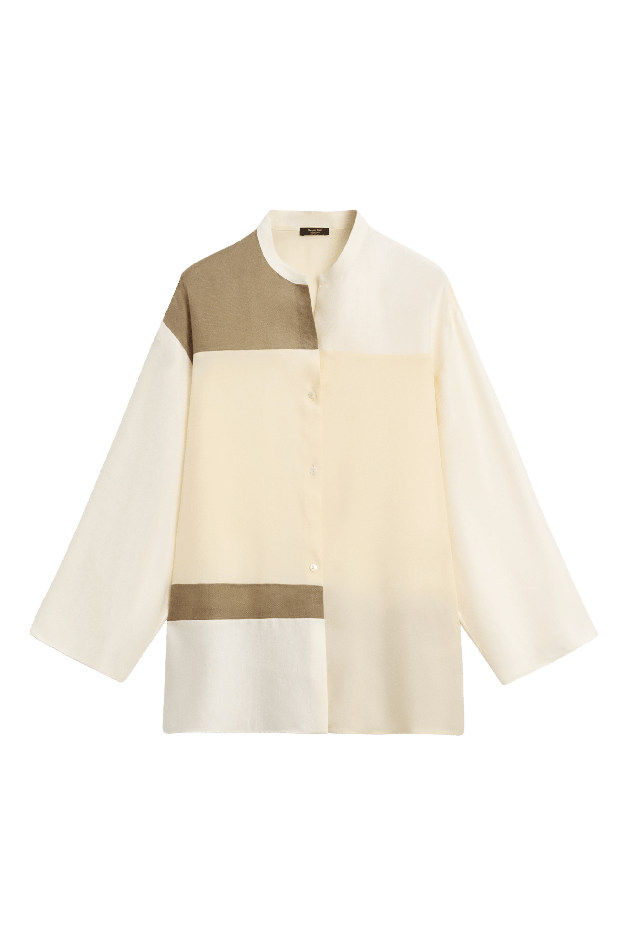 Massimo Dutti Patchwork hakim yaka dökümlü gömlek görsel 5