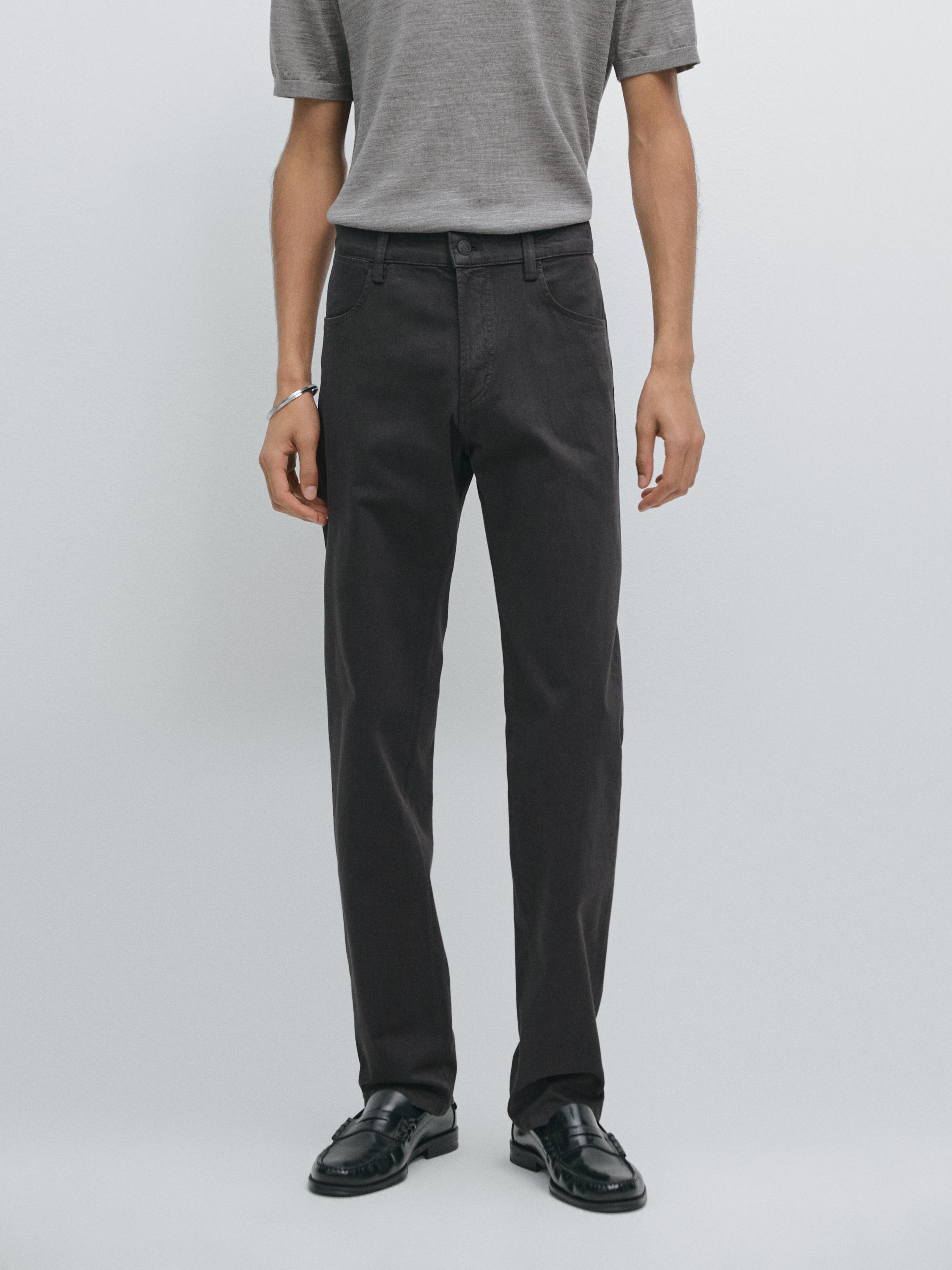 Slim fit denim trousers