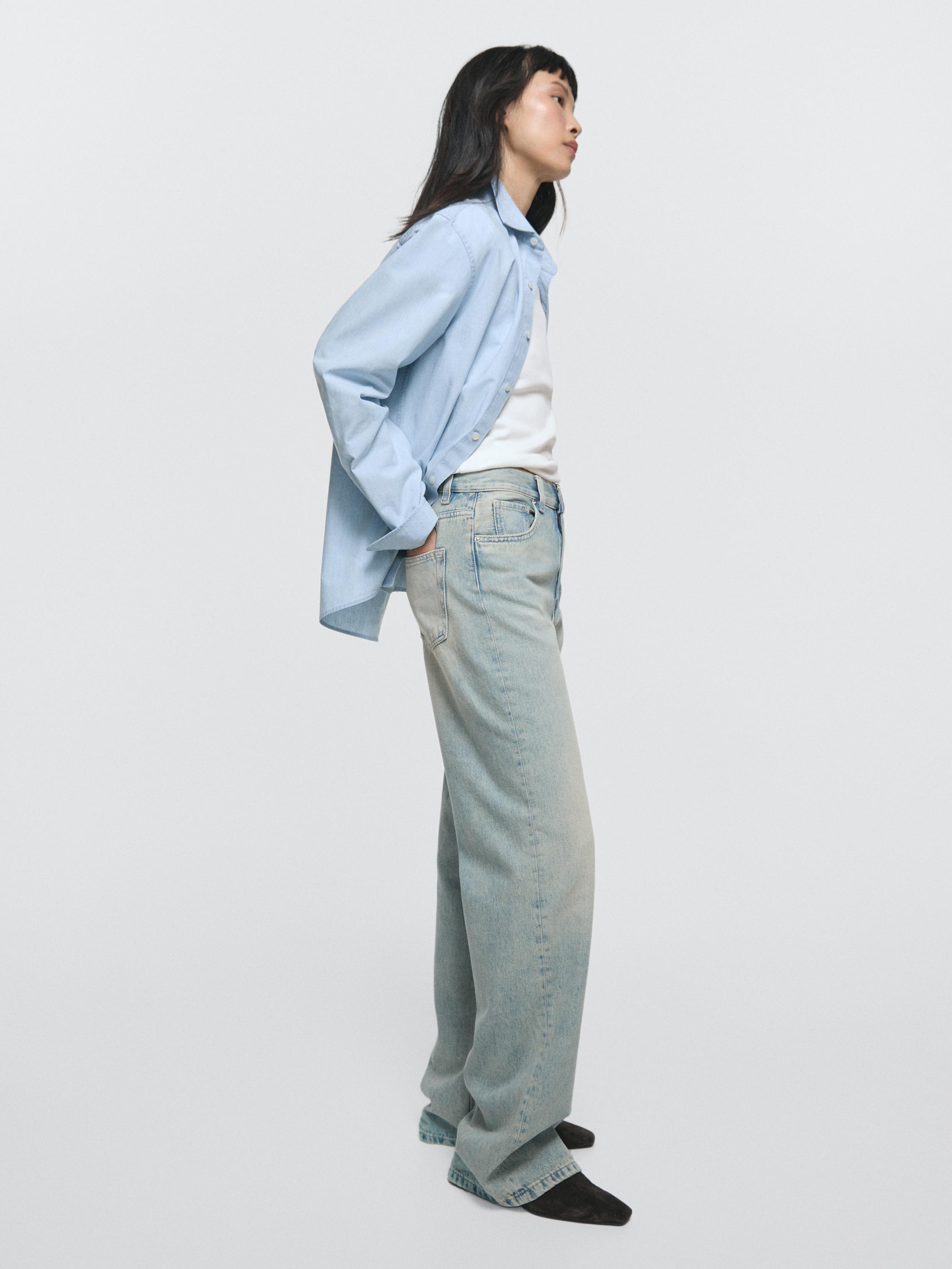 High-waist wide-leg jeans — BLUE