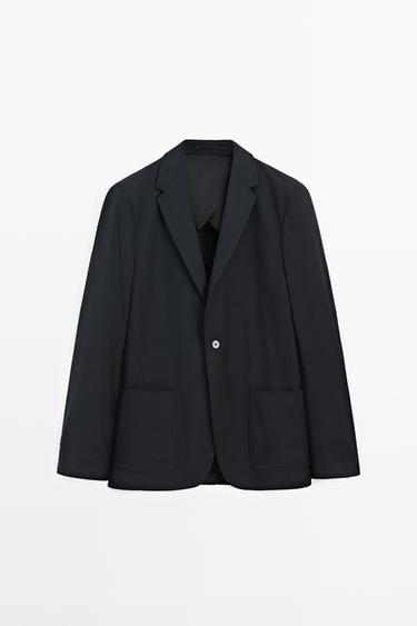 Textured cold wool blazer — DEEP BLUE 2