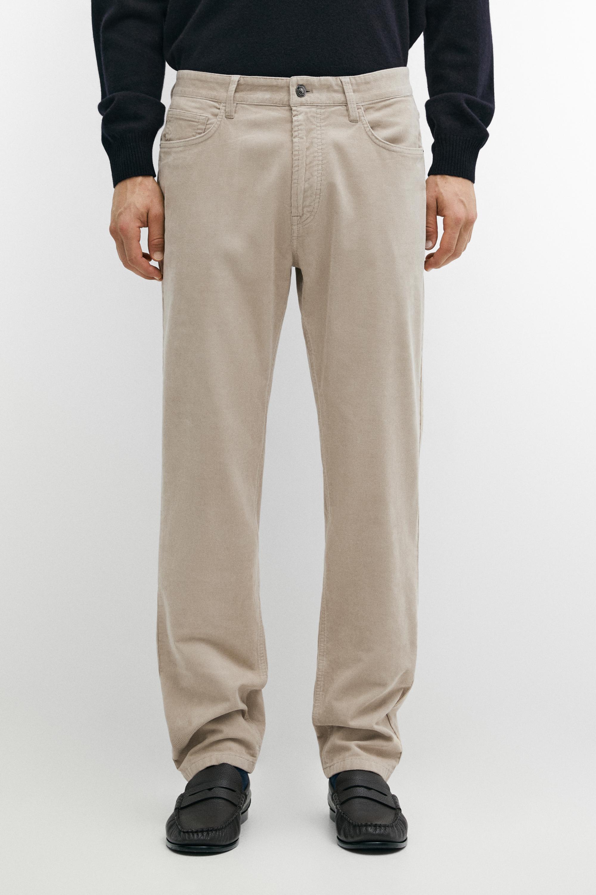 Corduroy tapered fit pants