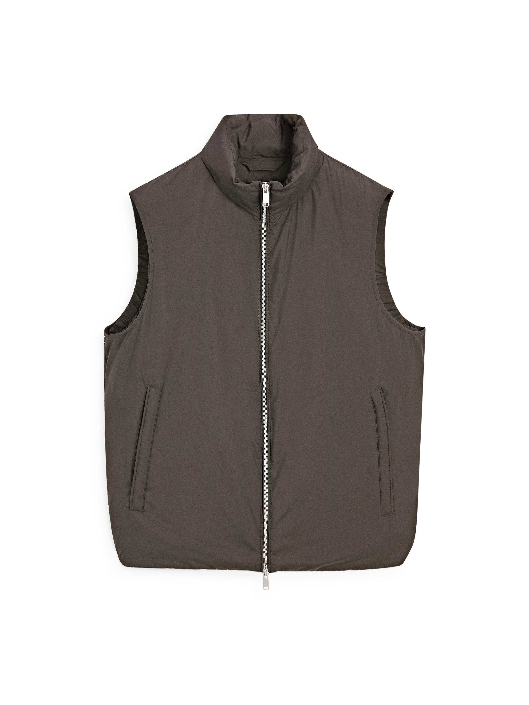 Water-repellent extra lightweight puffer gilet — Chocolate