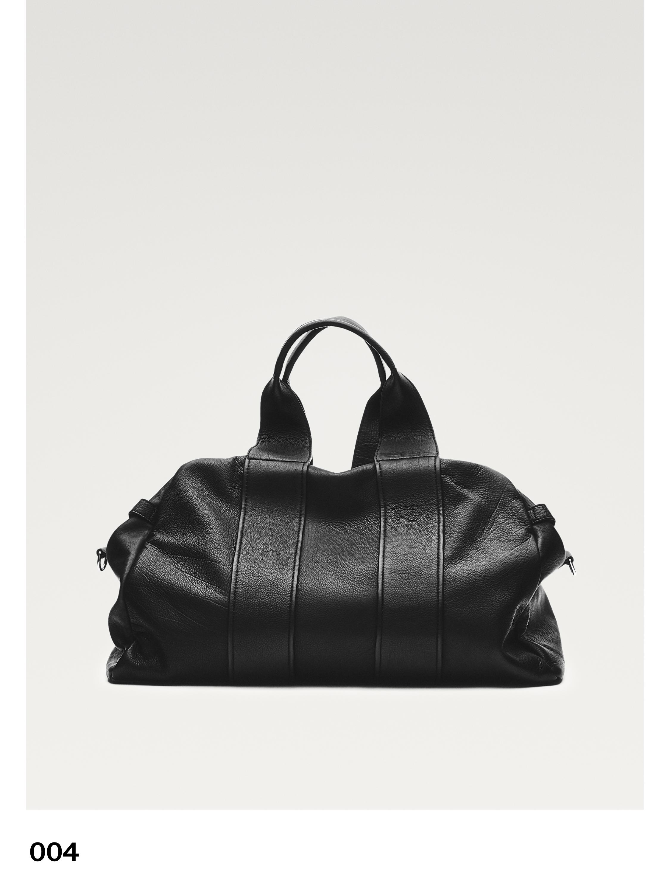 Nappa leather travel bag — BLACK