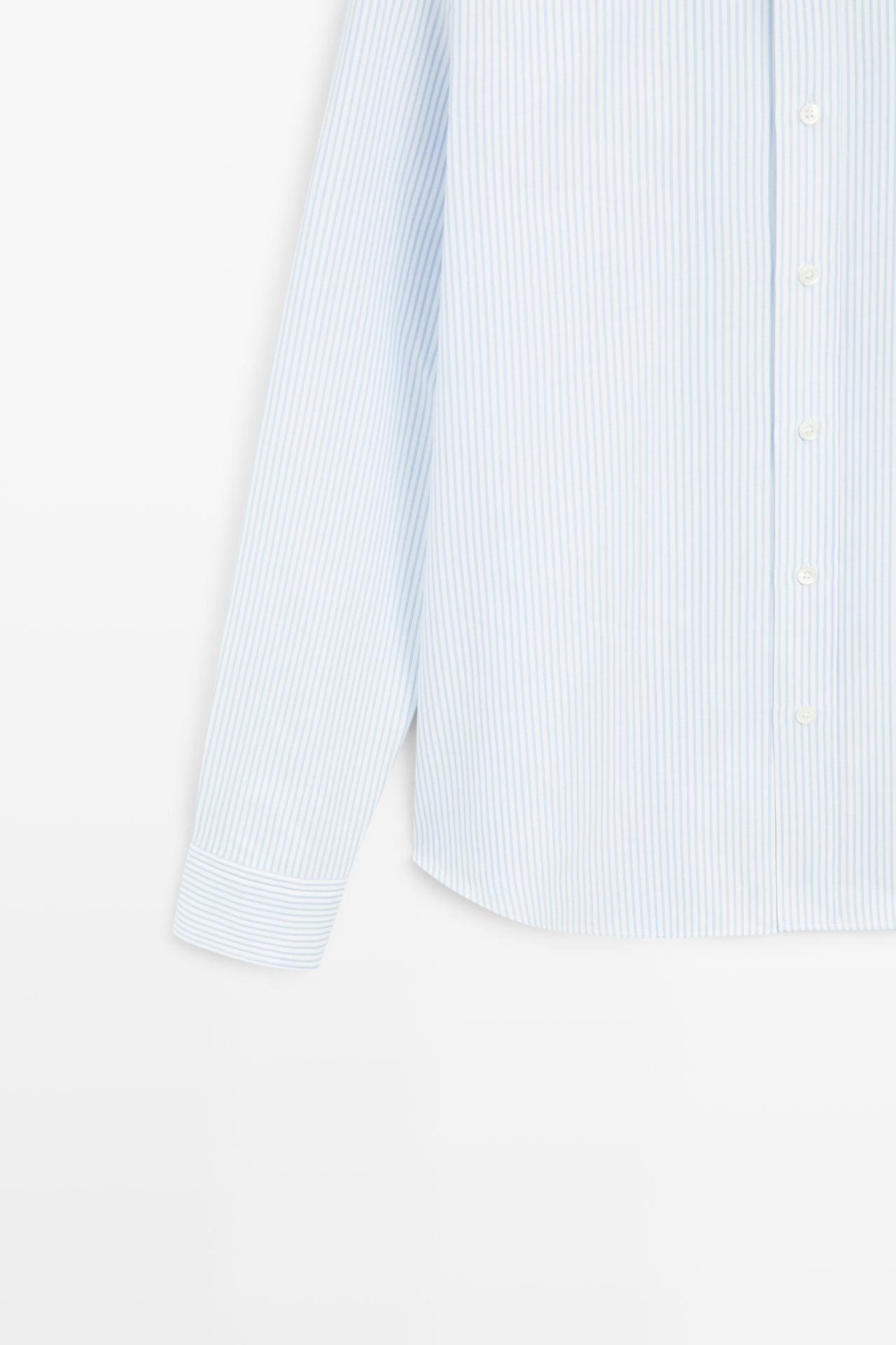 Striped regular fit Oxford shirt — Sky blue
