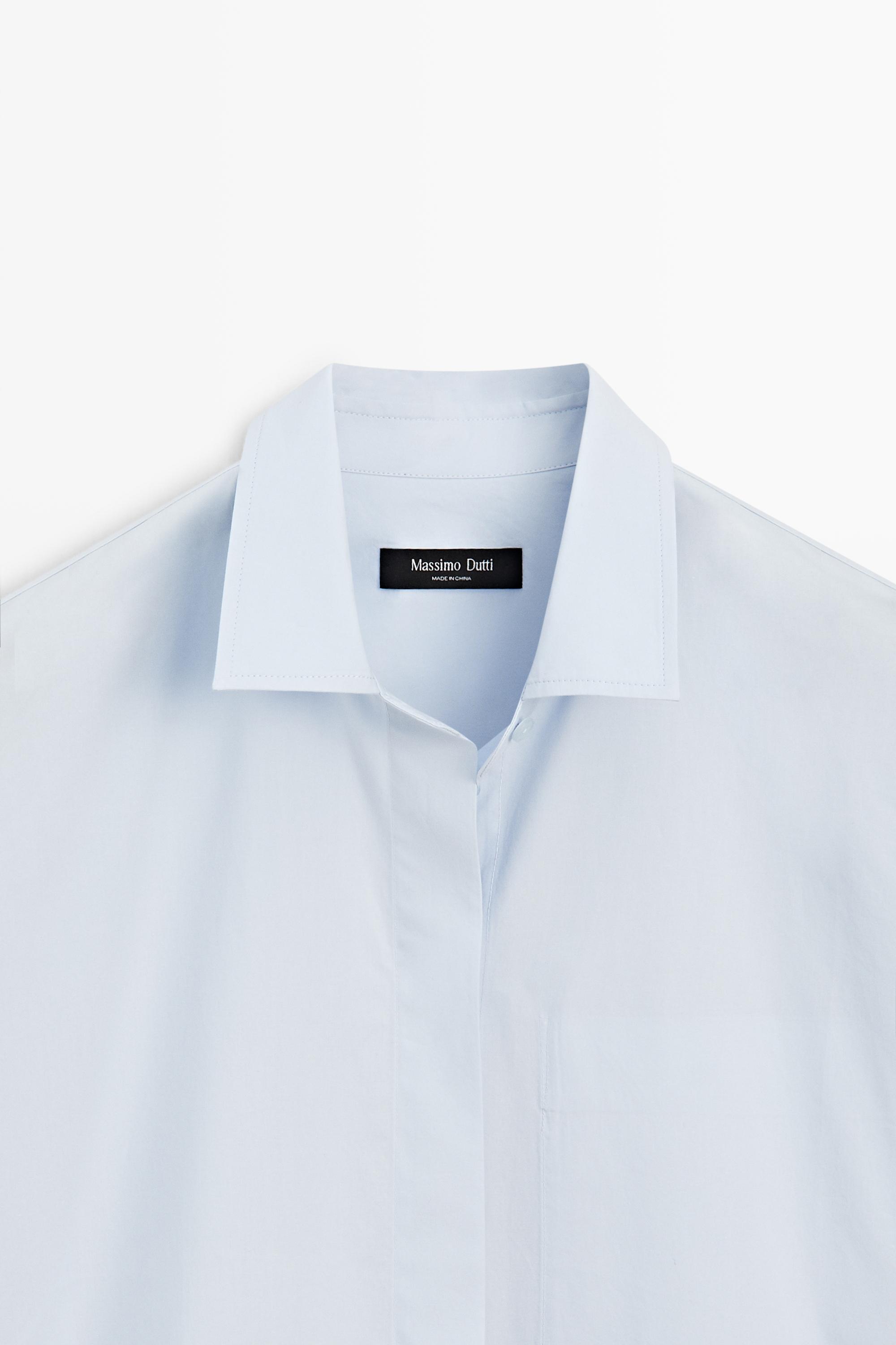 100% cotton shirt with pocket detail — SKY BLUE