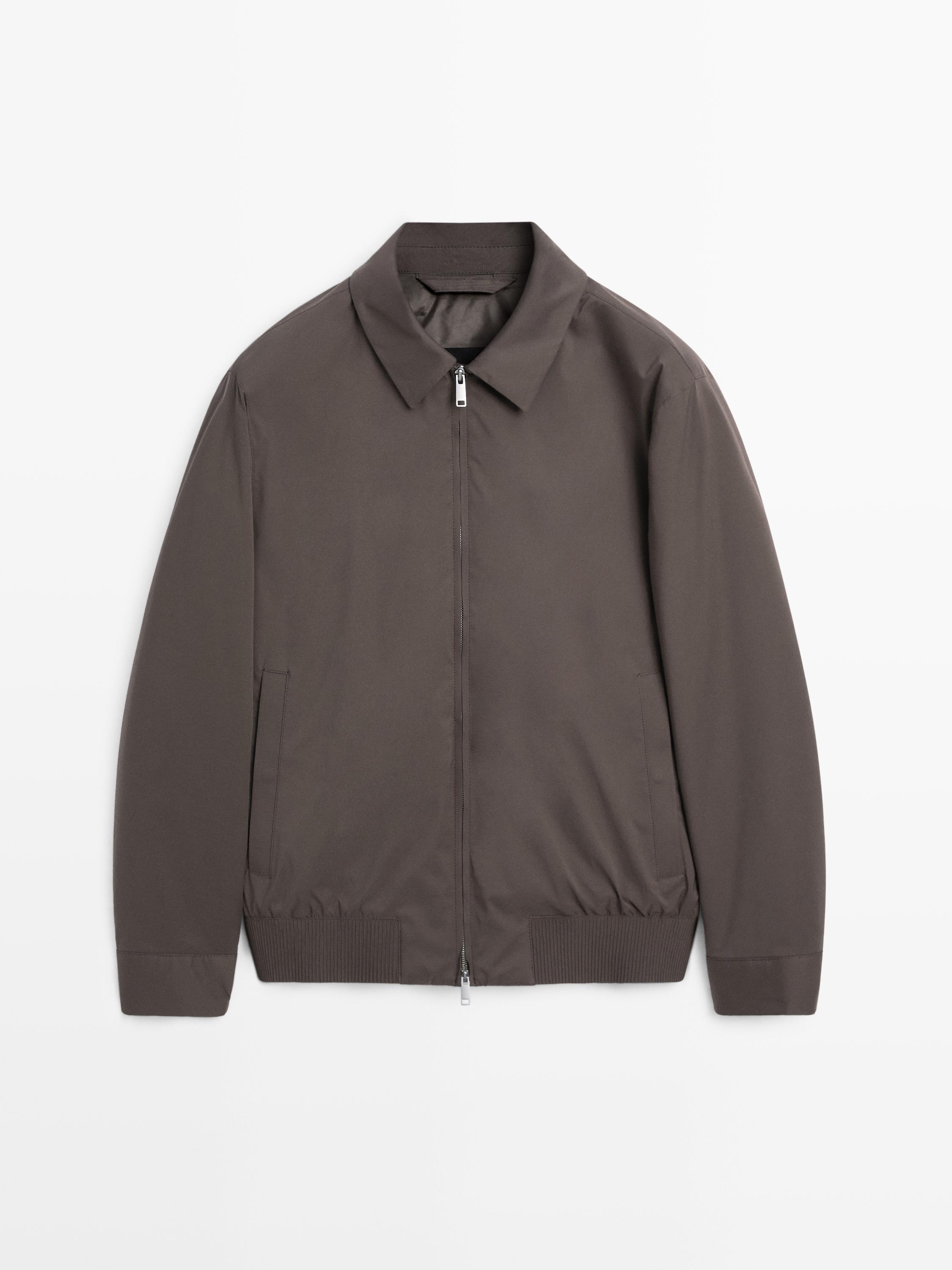 Water-repellent bomber jacket with hem detail